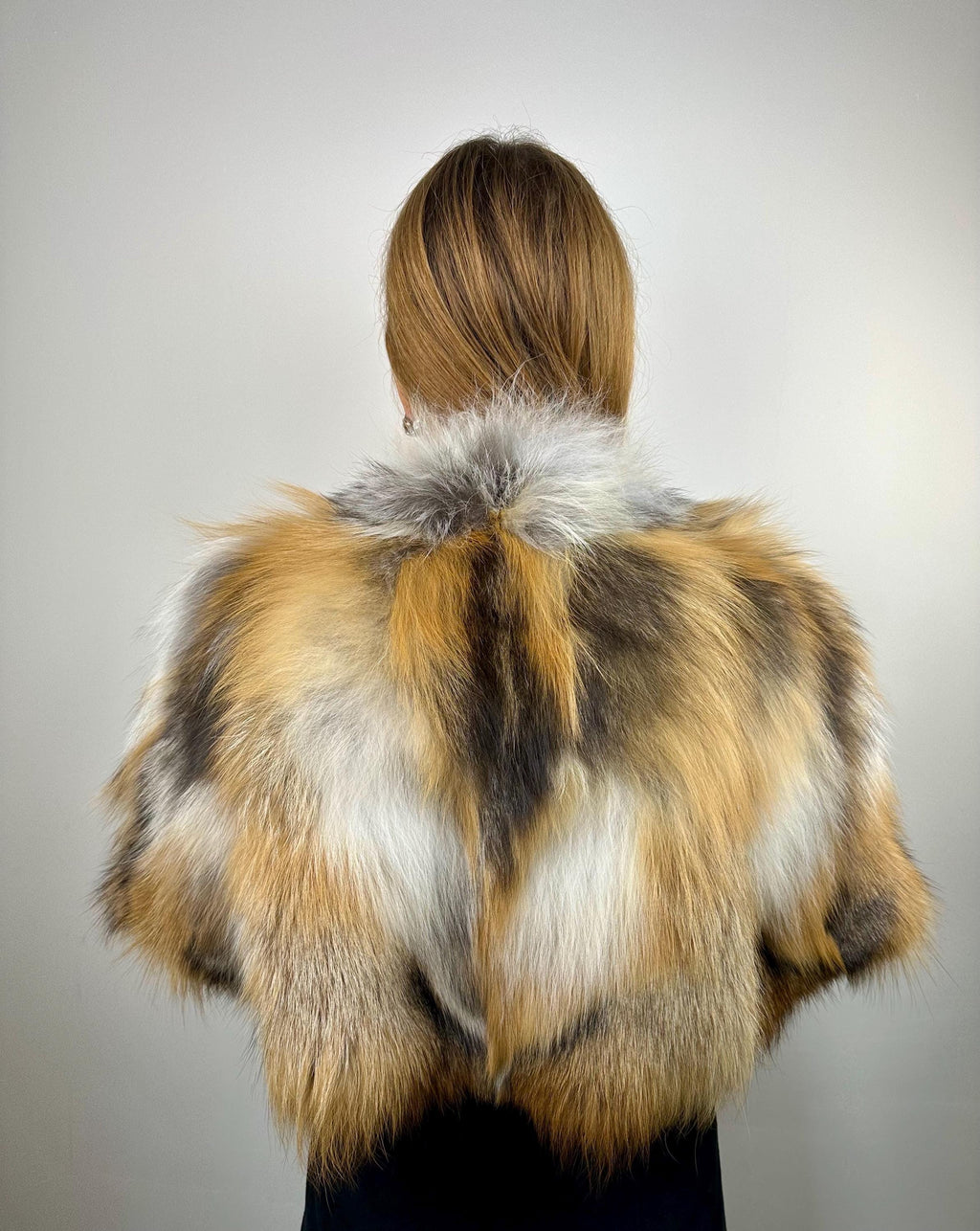 Gold Fox Fur Stole: Elegant Handmade Capelet