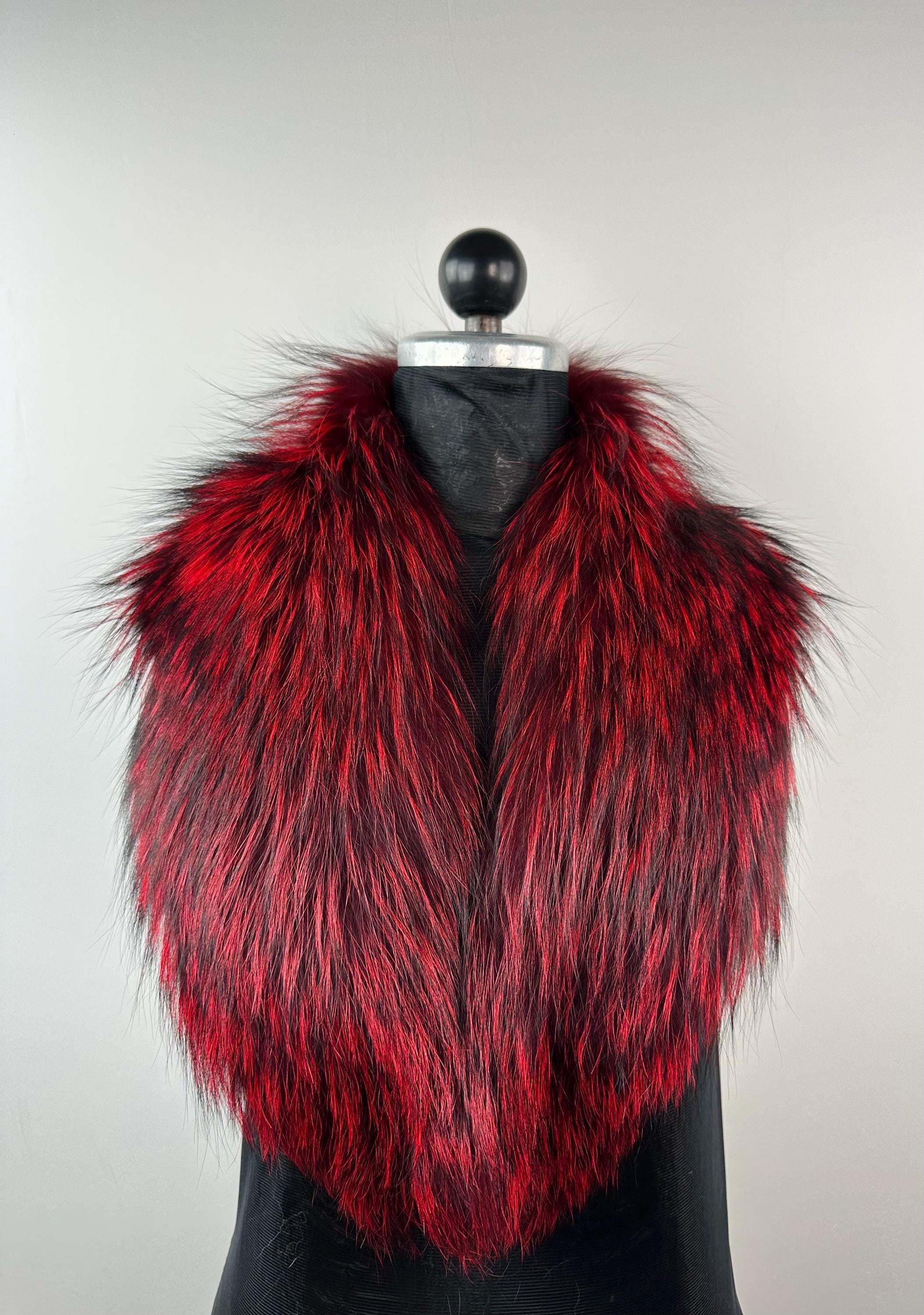 Luxury Red Fox Fur Collar – Real Fur, Handmade in Greece, Elegant Neck Accessory