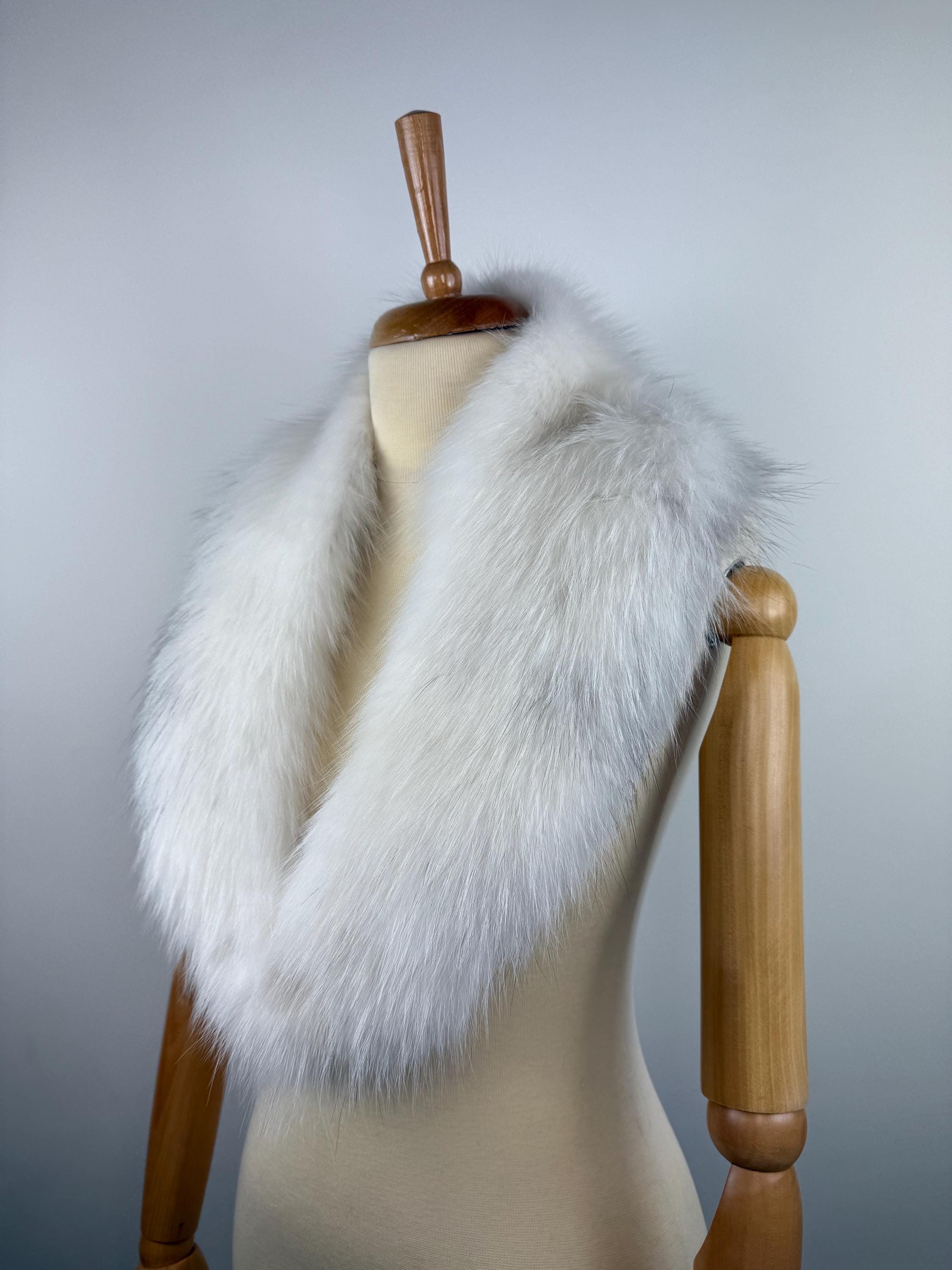 Genuine White Fox Fur Collar - Luxury Fur Stole