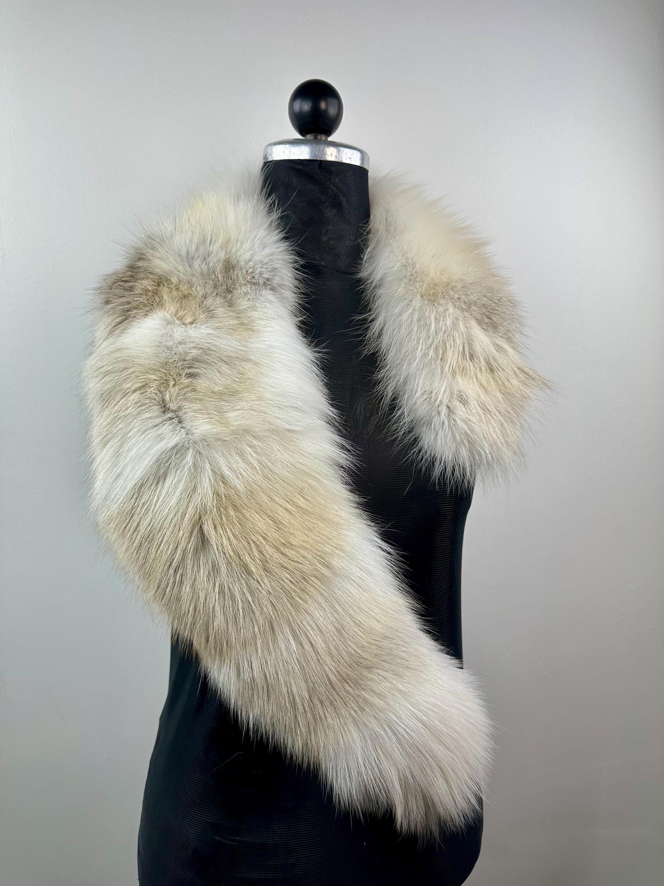 Genuine Golden Island Fox Fur Collar - Handmade in Greece