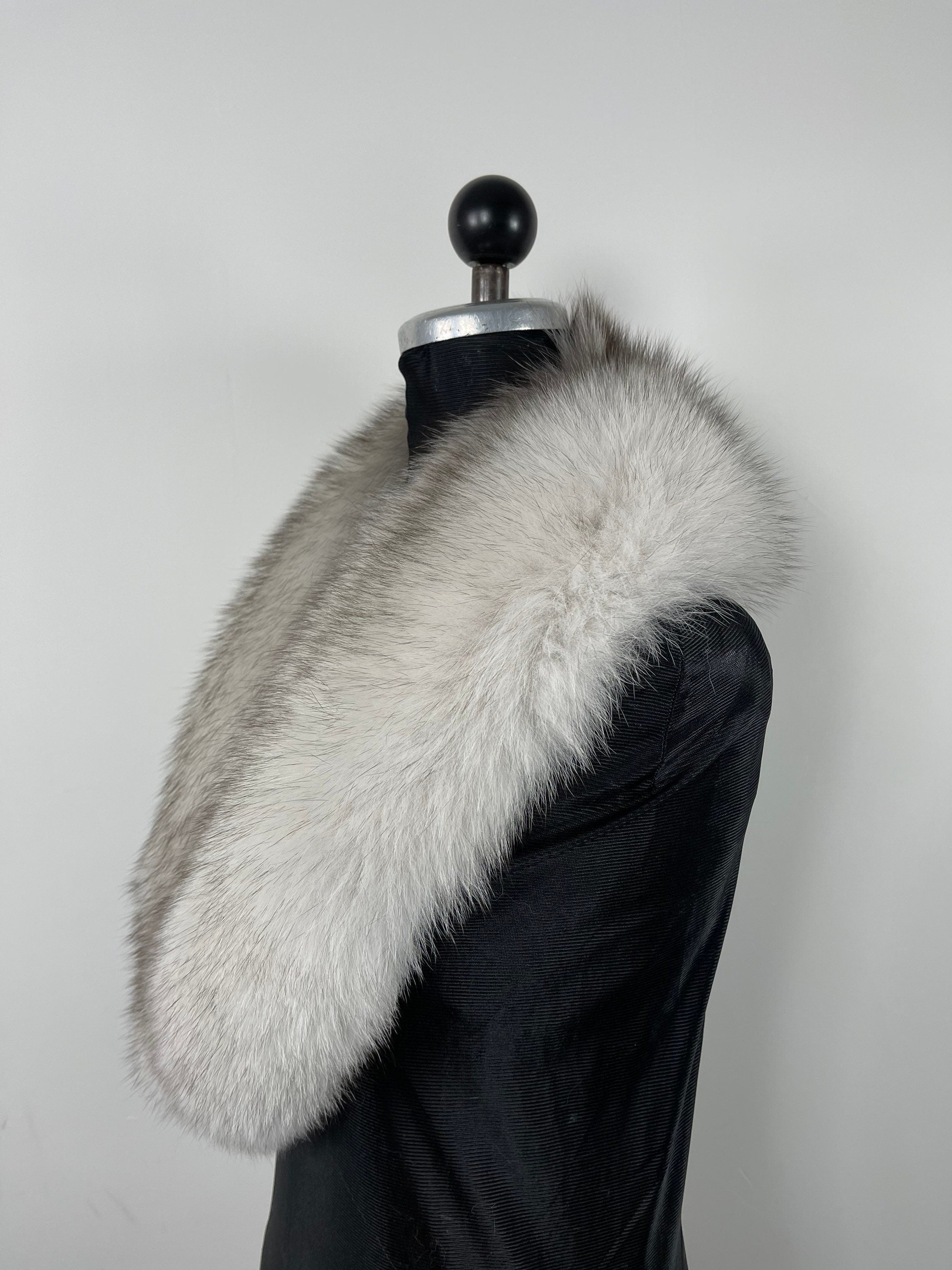Genuine Fox Gray Fur Collar: Luxury Fur Stole
