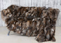 Luxury Crystal Fox Fur Blanket: Genuine Fur Throw, Handmade in Greece