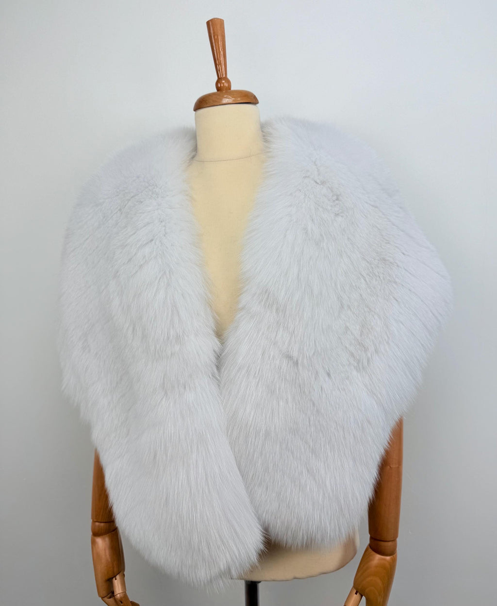 Luxury White Fox Fur Bridal Wrap – Real Fur Evening Shawl, Handmade in Greece