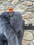 Gray Fox Fur Scarf – Real Fur Scarf, Handmade in Greece, Luxury Winter Scarf