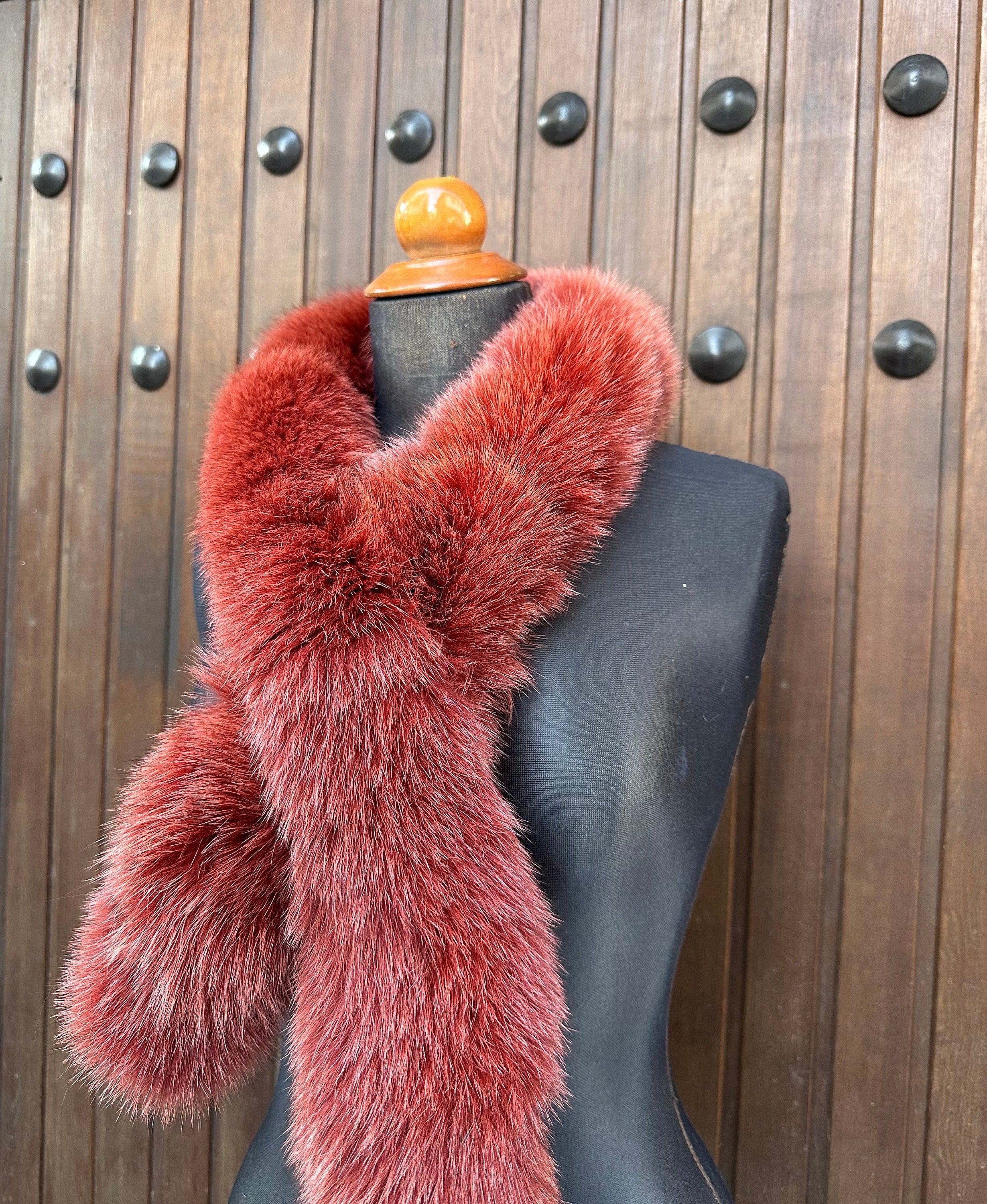 Fox Fur Scarf – Real Fur Scarf, Handmade in Greece, Luxury Winter Scarf
