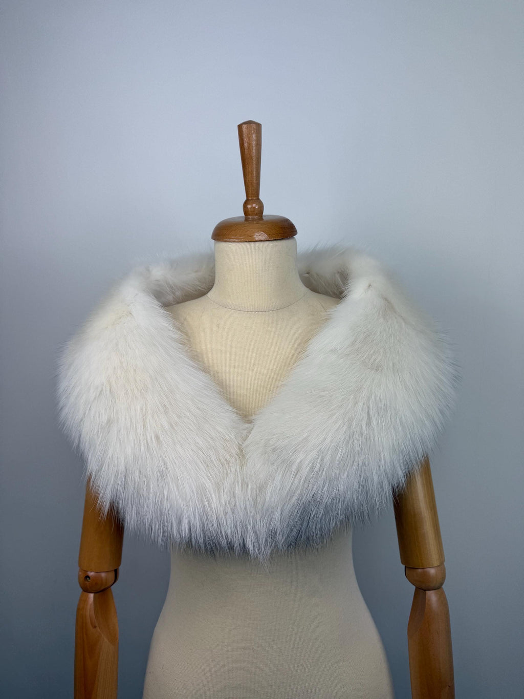 Luxury White Fox Fur Collar – Real Fur, Handmade in Greece, Elegant Neck Accessory