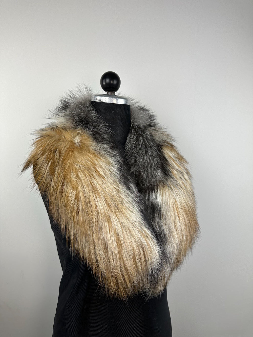 Cross Fox Fur Collar – Real Fur Collar, Handmade in Greece, Luxury Neck Accessory