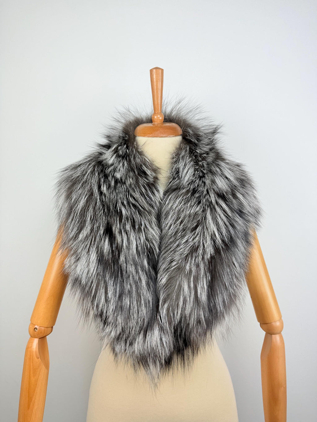Silver Fox Fur Collar: Fluffy Genuine Fur Stole