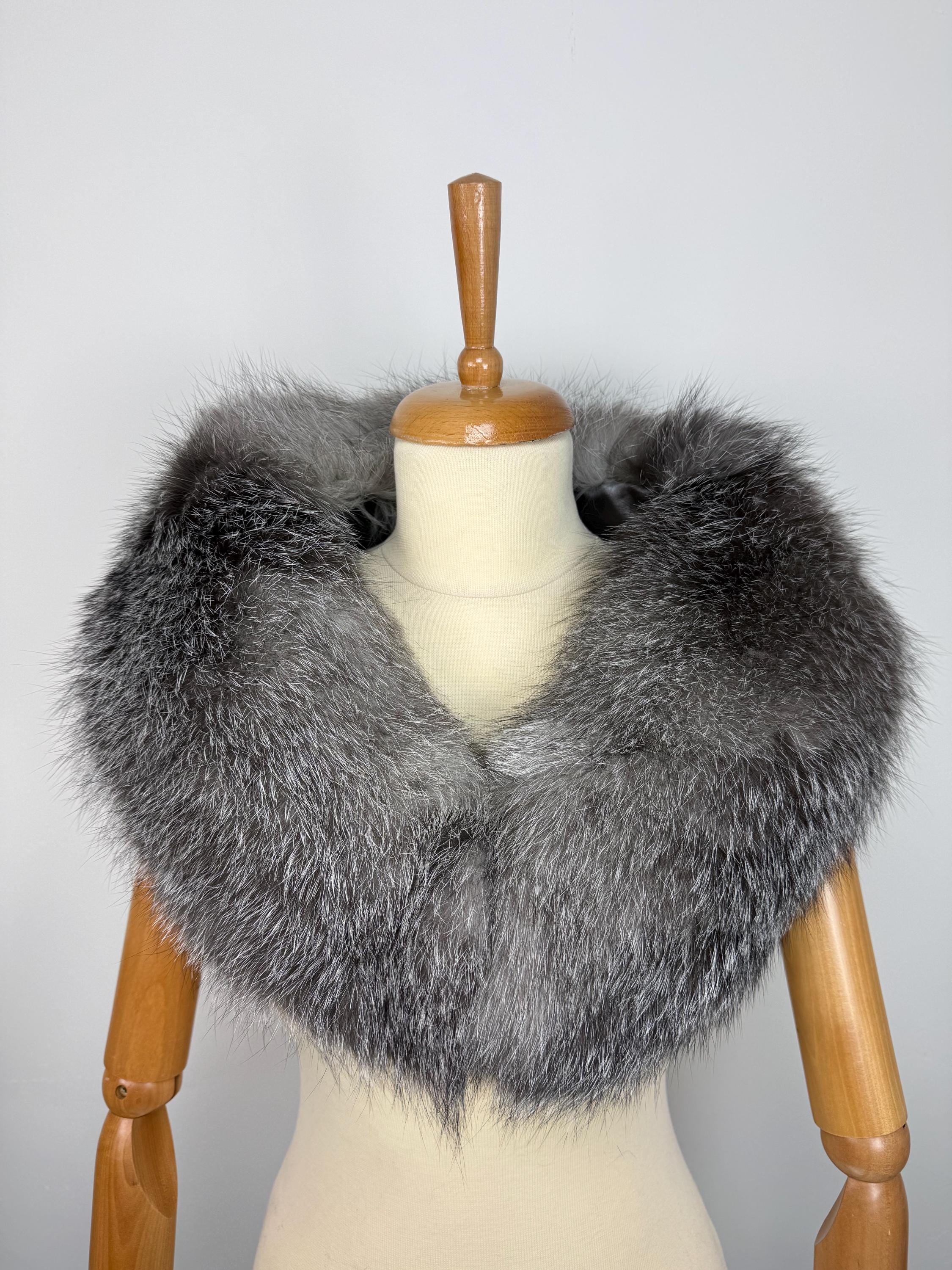 Frost Fox Fur Collar – Real Fur Collar, Handmade in Greece, Luxury Neck Accessory