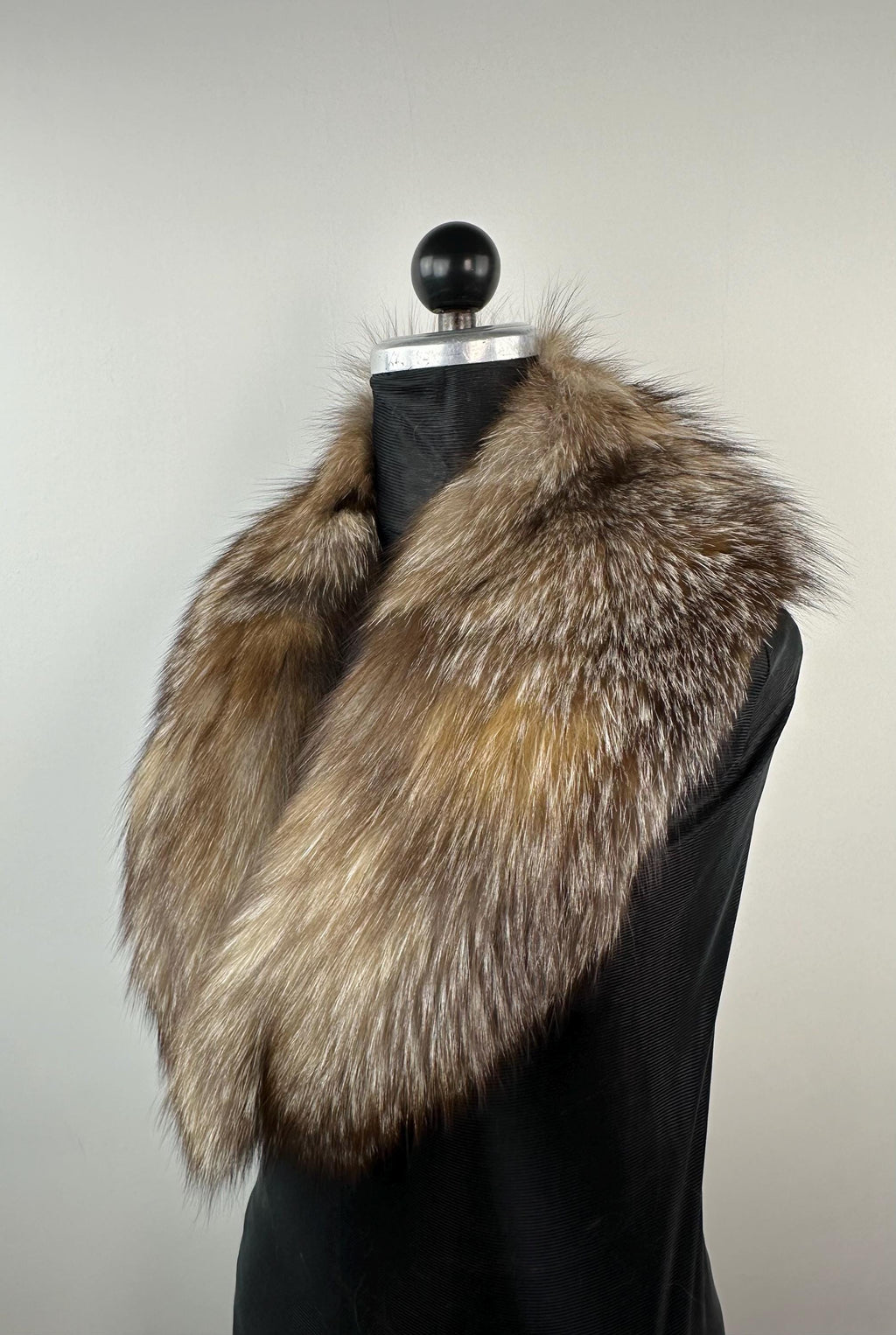 Genuine Crystal Fox Fur Collar: Handmade Fur Stole