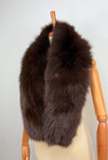 Brown Fox Fur Stole – Real Fur Wrap, Extra Long, Handmade in Greece
