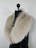 Luxury Beige Fox Fur Collar – Real Fur, Handmade in Greece, Elegant Neck Accessory