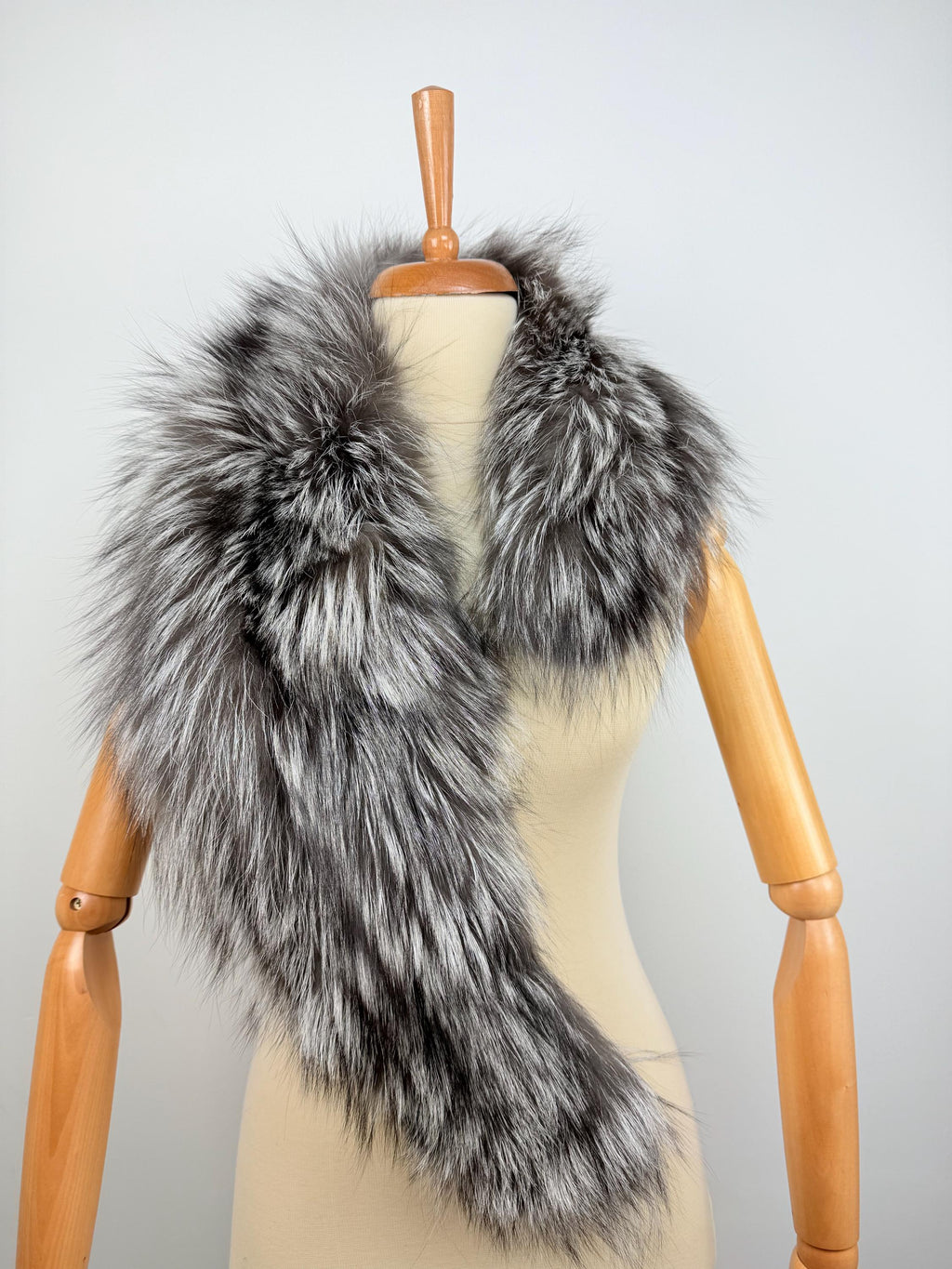 Silver Fox Fur Collar: Fluffy Genuine Fur Stole