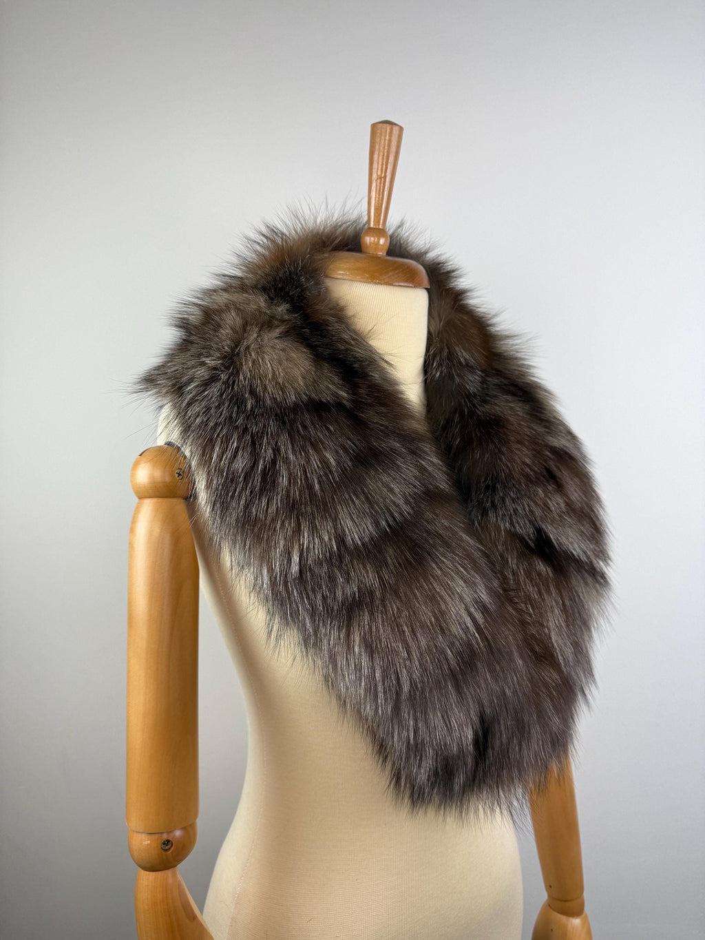 Real Fur Collar Crystsl Fox: Genuine Fur Stole, Neck Warmer