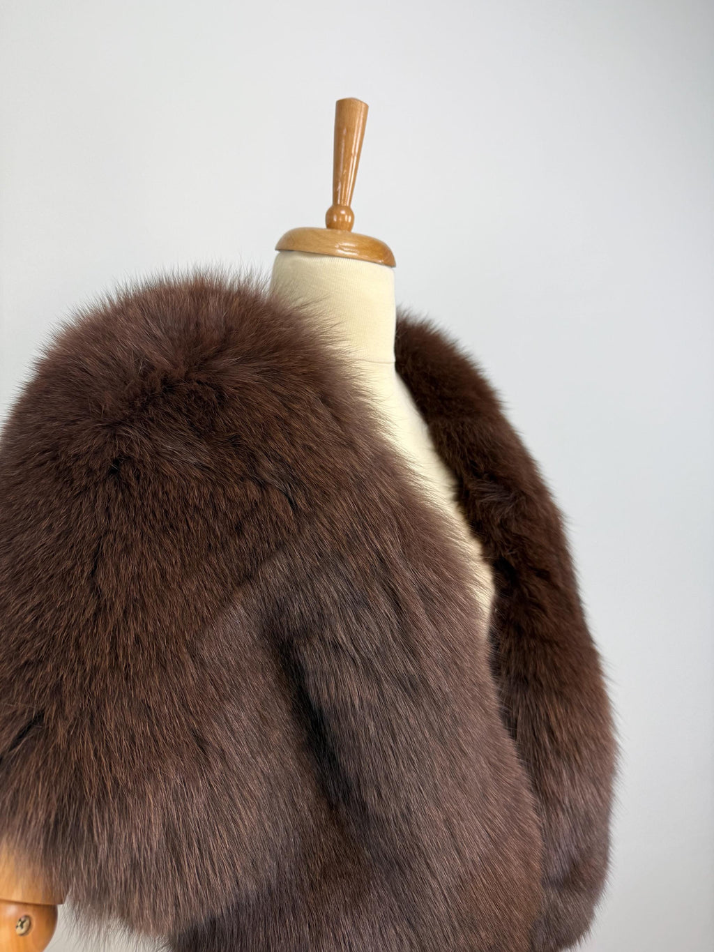 Brown Fox Fur Shawl – Real Fur Wrap, Handmade in Greece, Luxury Evening Shawl