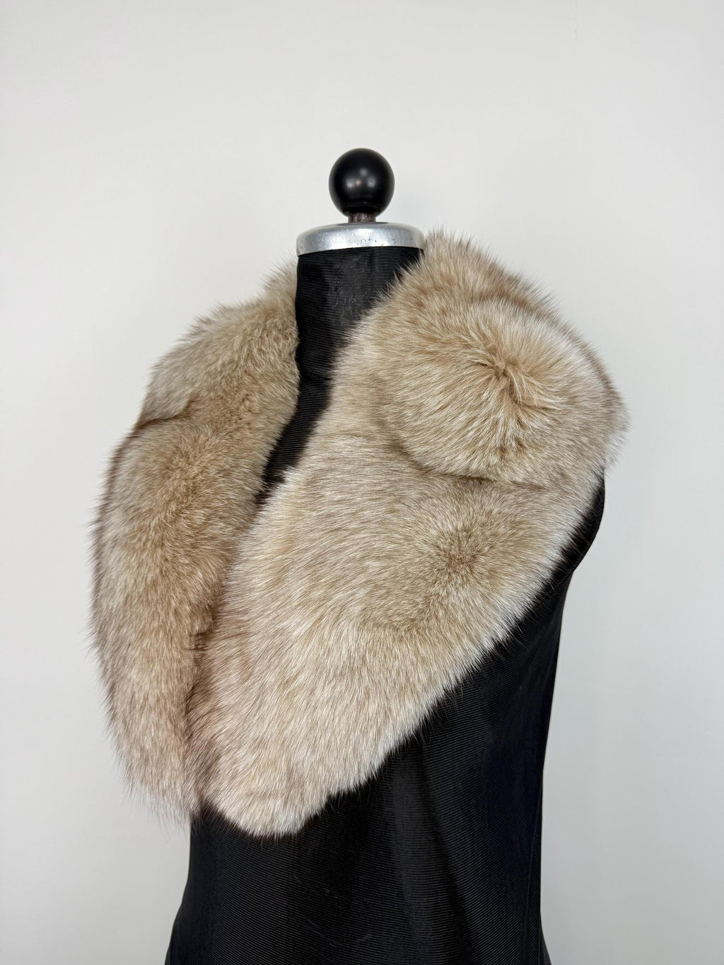 Beige Fox Fur Collar – Real Fur Collar, Handmade in Greece, Luxury Neck Accessory