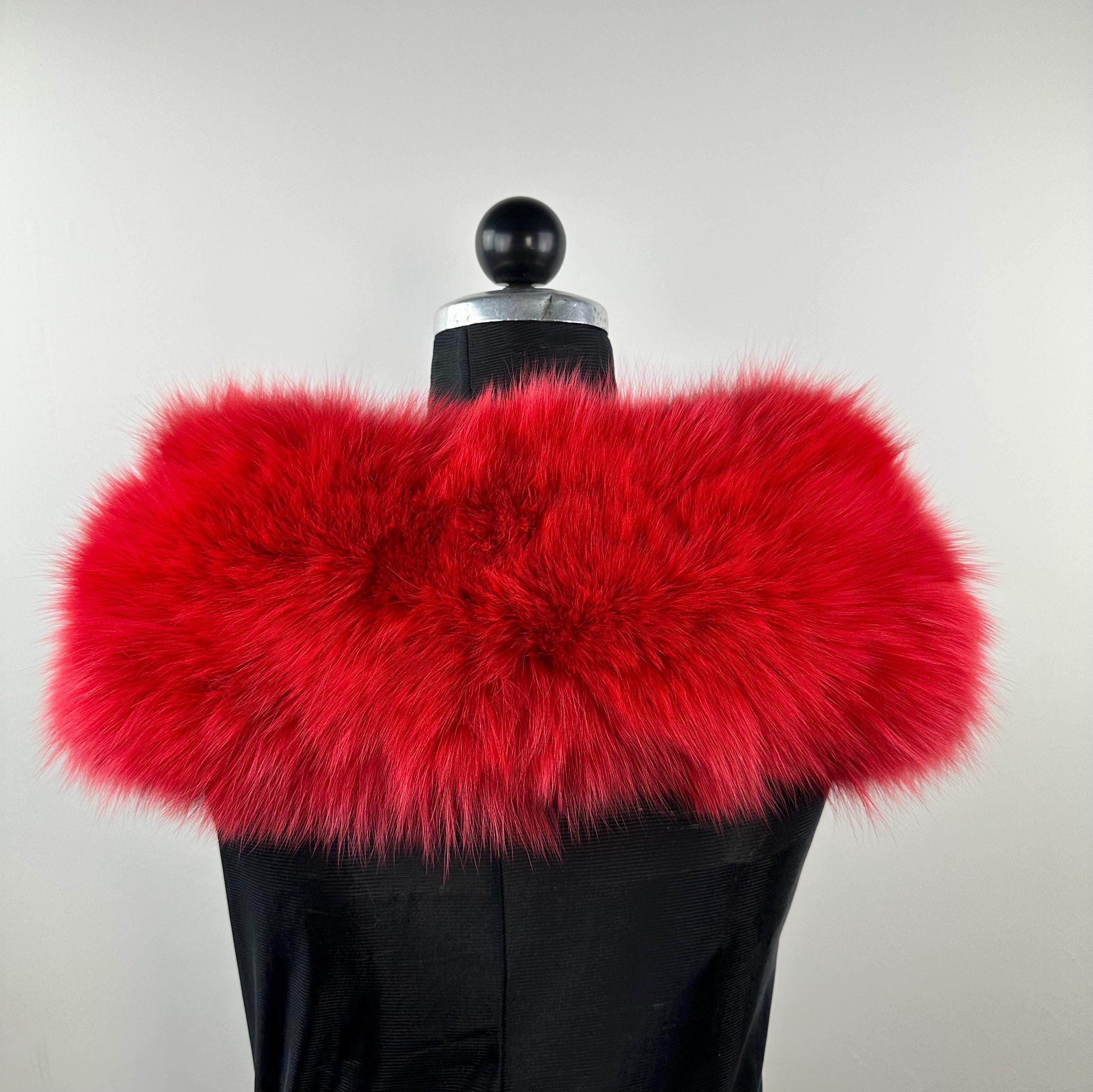 Luxury Red Fox Fur Collar – Real Fur, Handmade in Greece, Elegant Neck Accessory