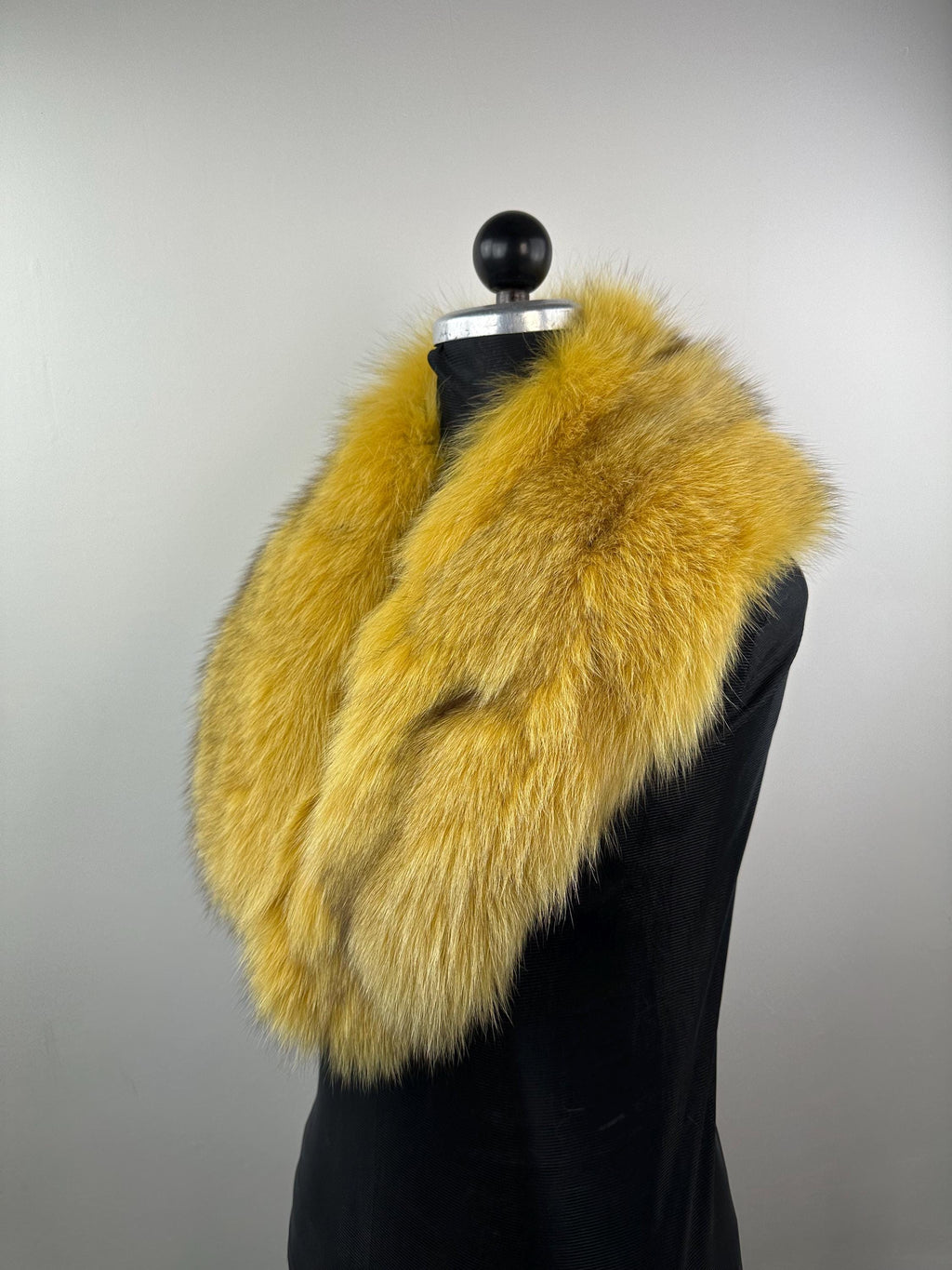 Golden Yellow Fox Fur Collar – Real Fur Collar, Handmade in Greece, Luxury Neck Accessory
