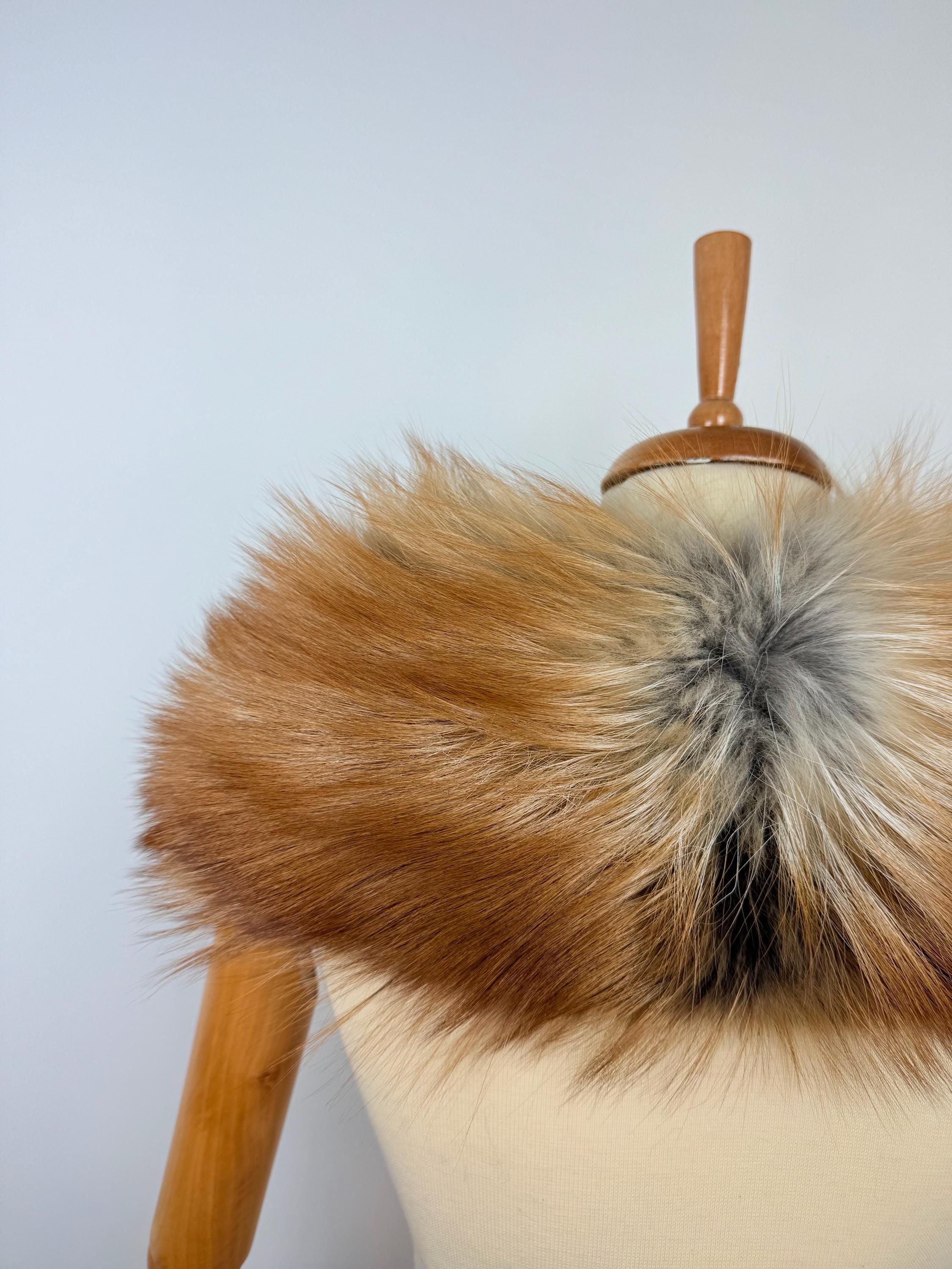 Gold Fox Fur Collar – Real Fur Collar, Handmade in Greece, Luxury Neck Accessory