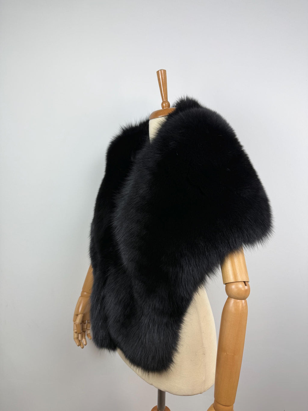 Black Fur Shawl: Luxurious Fox Fur Stole, Evening Wrap