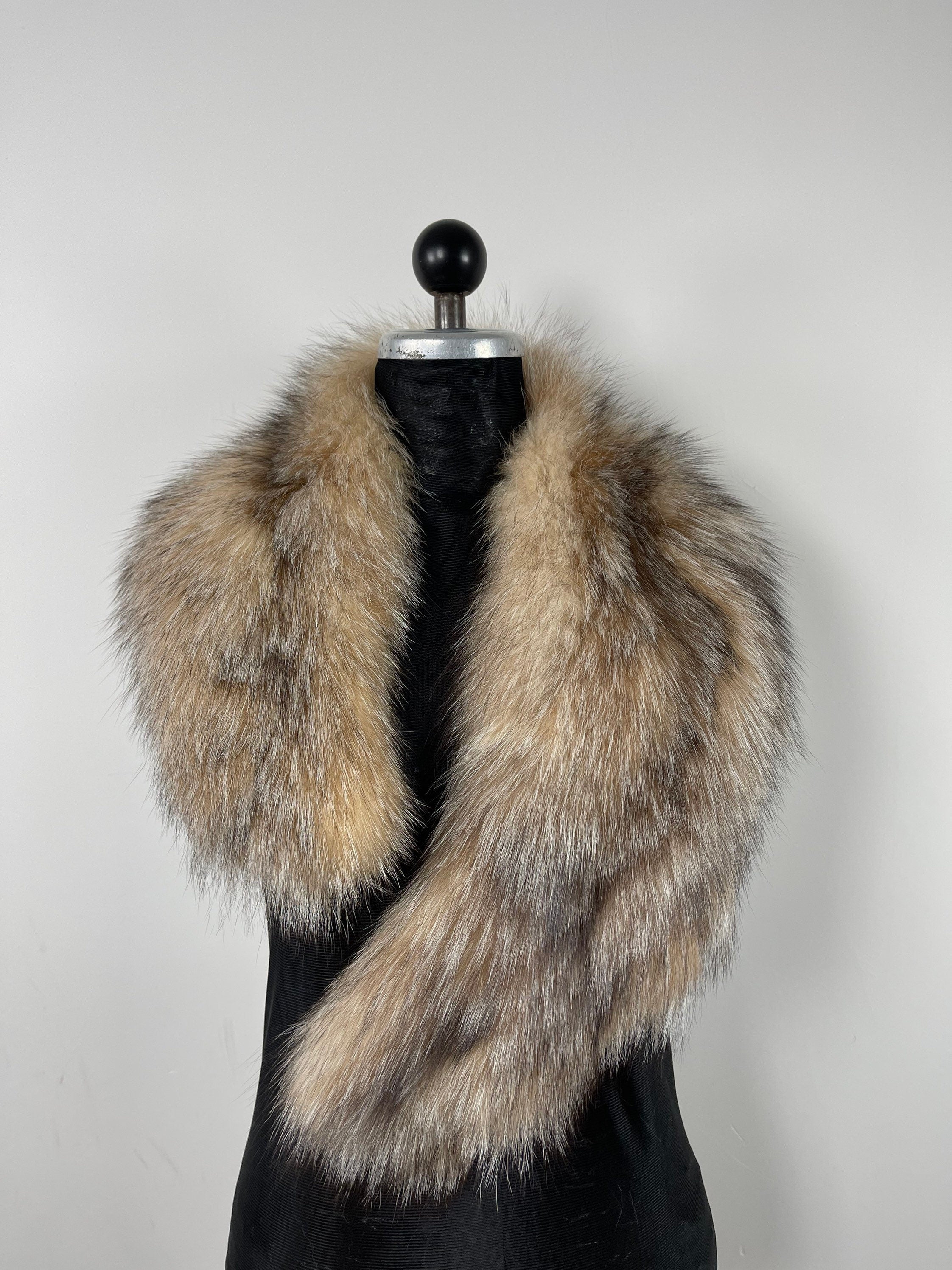Crystal Fox Fur Collar – Real Fur Collar, Handmade in Greece, Luxury Neck Accessory