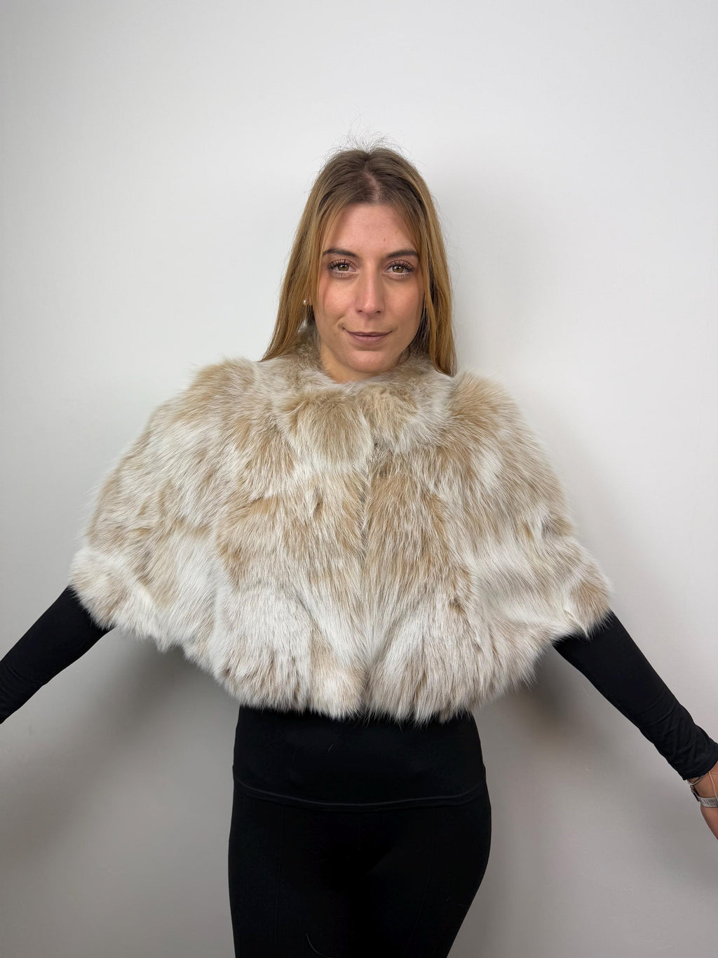 Luxury Snow Top Fox Fur Stole: Genuine Fur Shawl Bridal Wrap