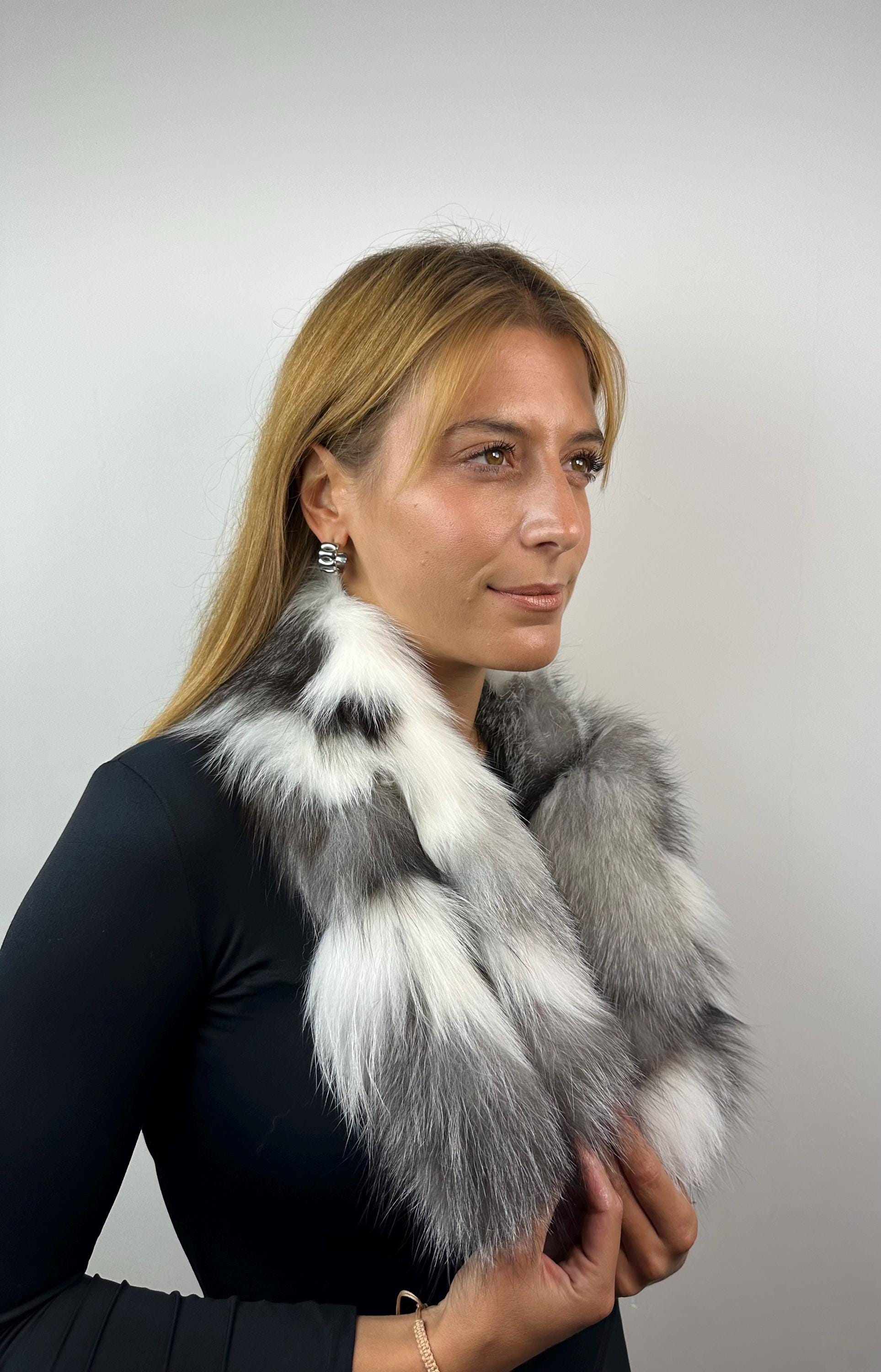 Handmade Fox Fur Scarf: Cozy Collar (35.5 Inches)
