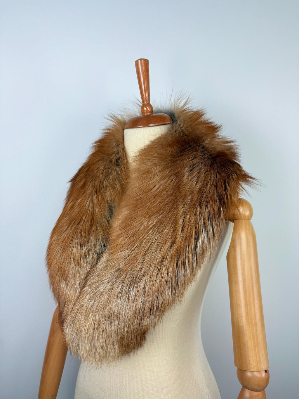Gold Fox Fur Collar – Real Fur Collar, Handmade in Greece, Luxury Neck Accessory