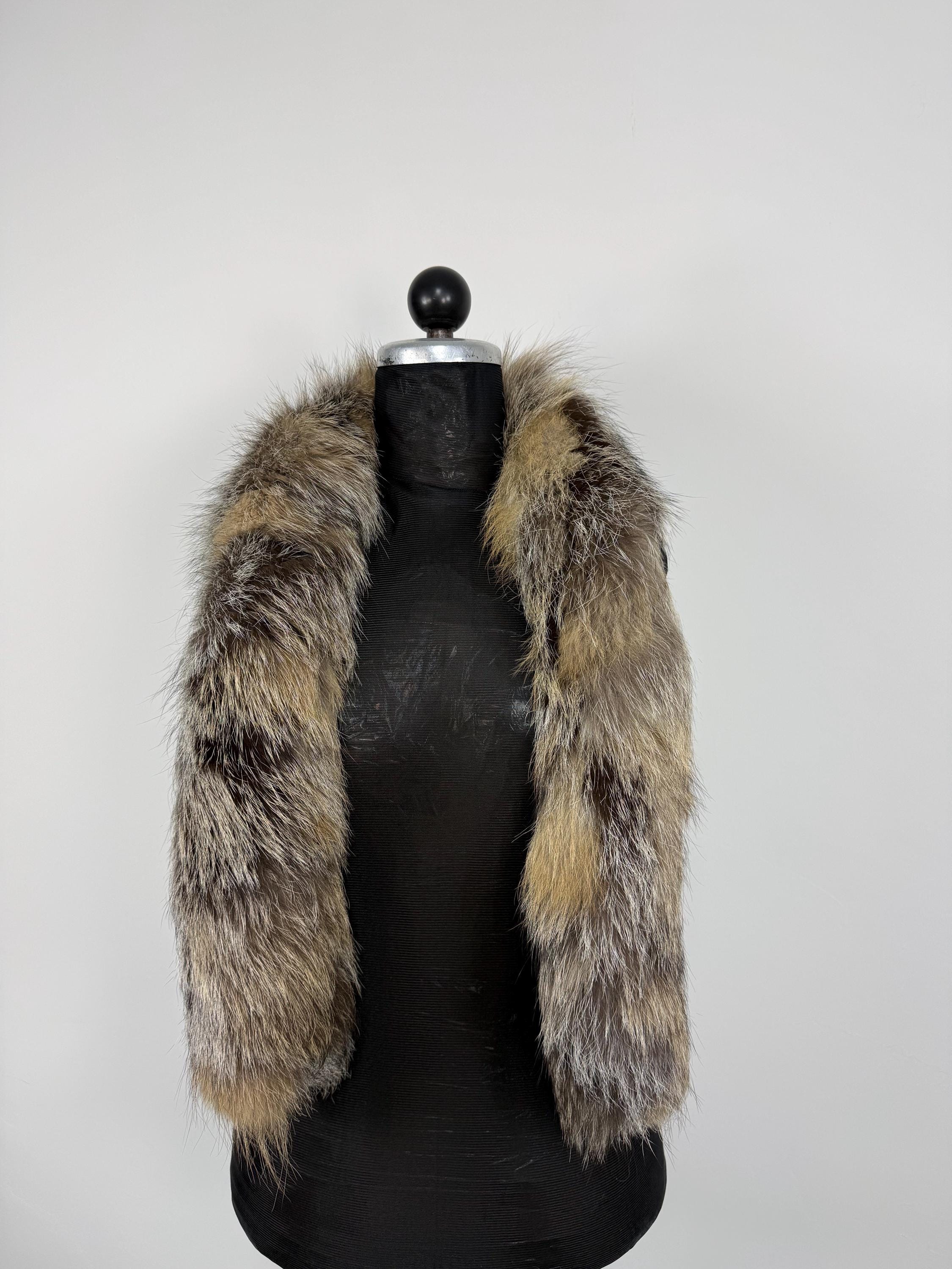 Cross Fox Fur Scarf – Real Fur Scarf, Handmade in Greece, Luxury Winter Scarf