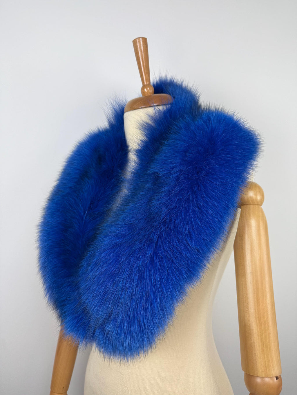 Royal Blue Fox Fur Collar – Real Fur Collar, Handmade in Greece, Luxury Neck Accessory