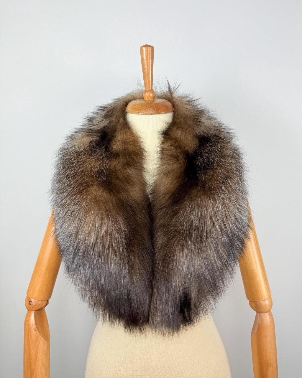 Crystal Fox Fur Collar – Real Fur Collar, Handmade in Greece, Luxury Neck Accessory