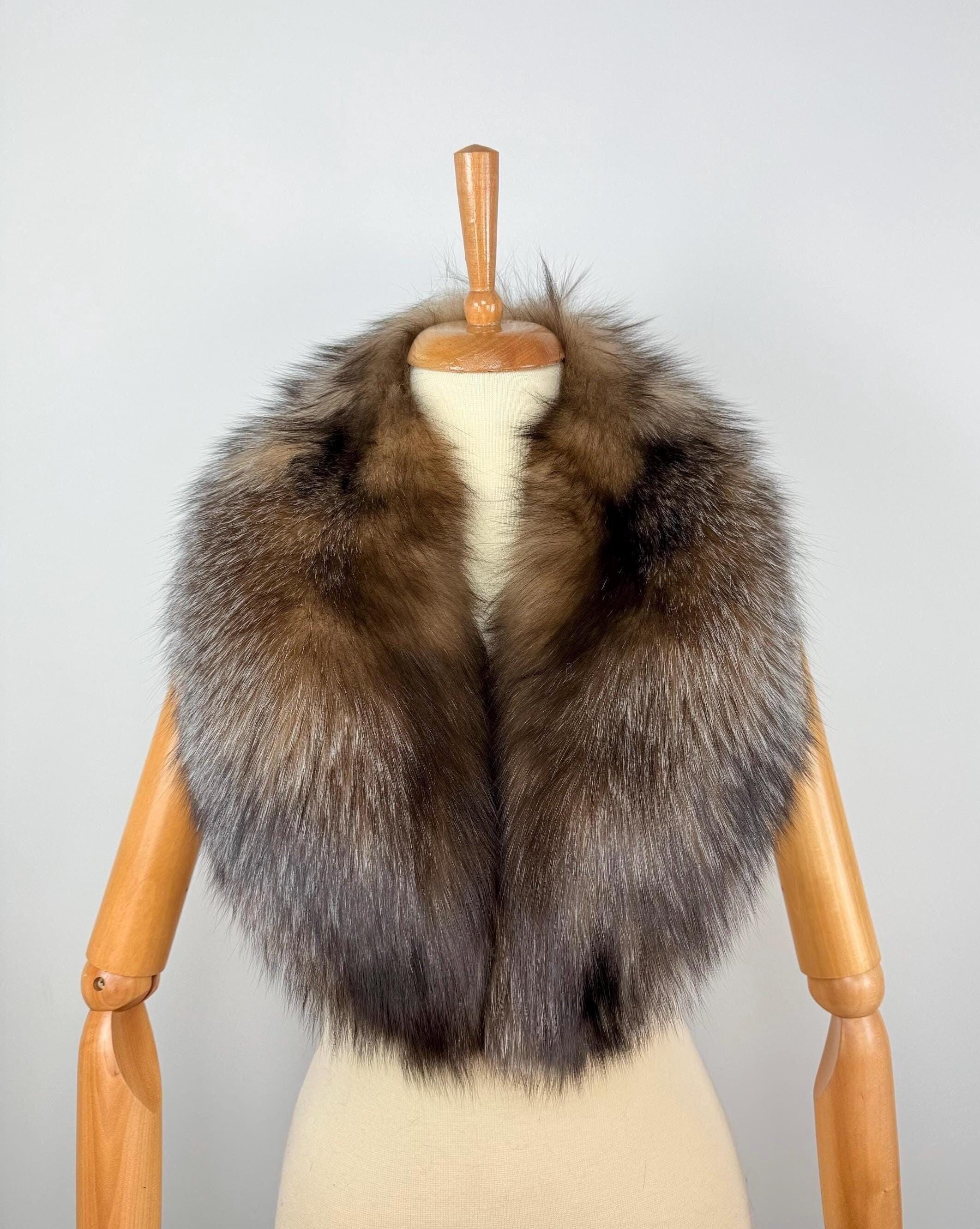 Crystal Fox Fur Collar – Real Fur Collar, Handmade in Greece, Luxury Neck Accessory