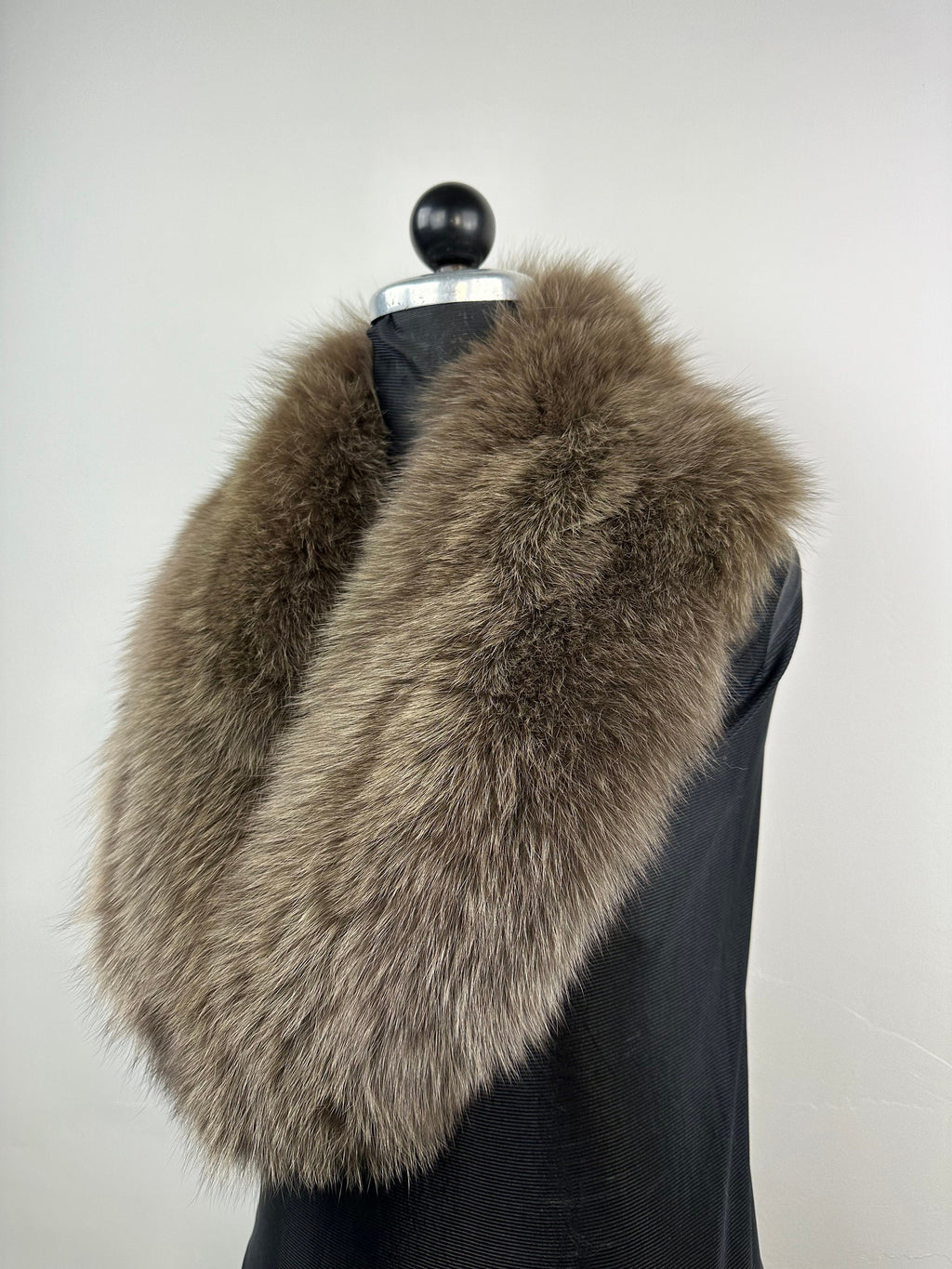 Light Brown Fox Fur Collar – Real Fur Collar, Handmade in Greece, Luxury Neck Accessory