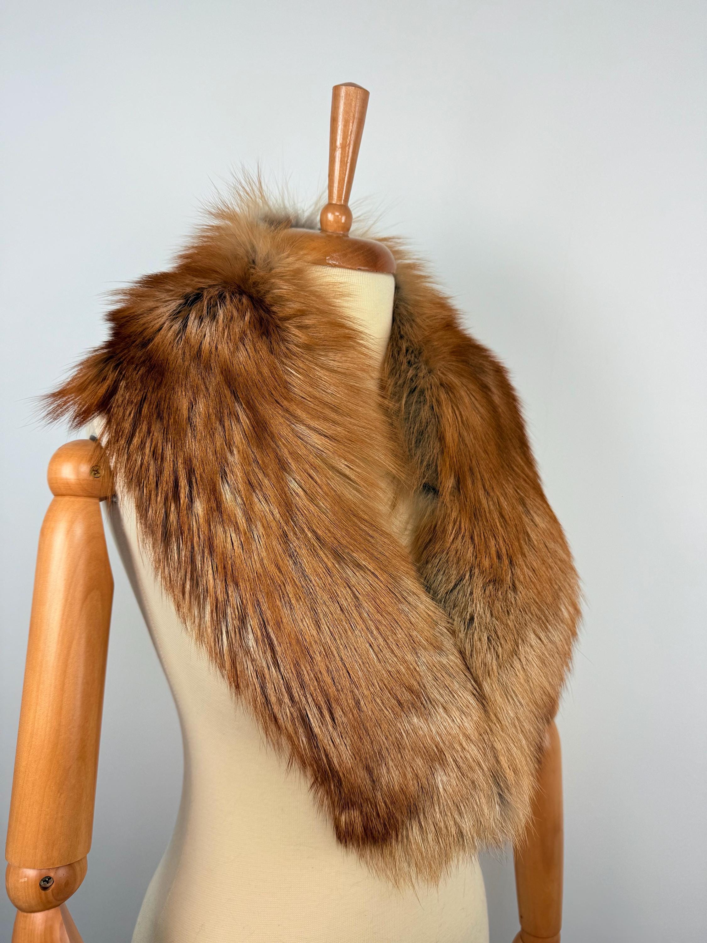 Gold Fox Fur Collar – Real Fur Collar, Handmade in Greece, Luxury Neck Accessory