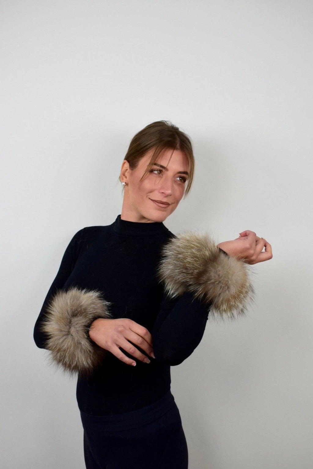 Real Crystal Fox Fur Collar: Handmade Fur Stole Neck Wrap