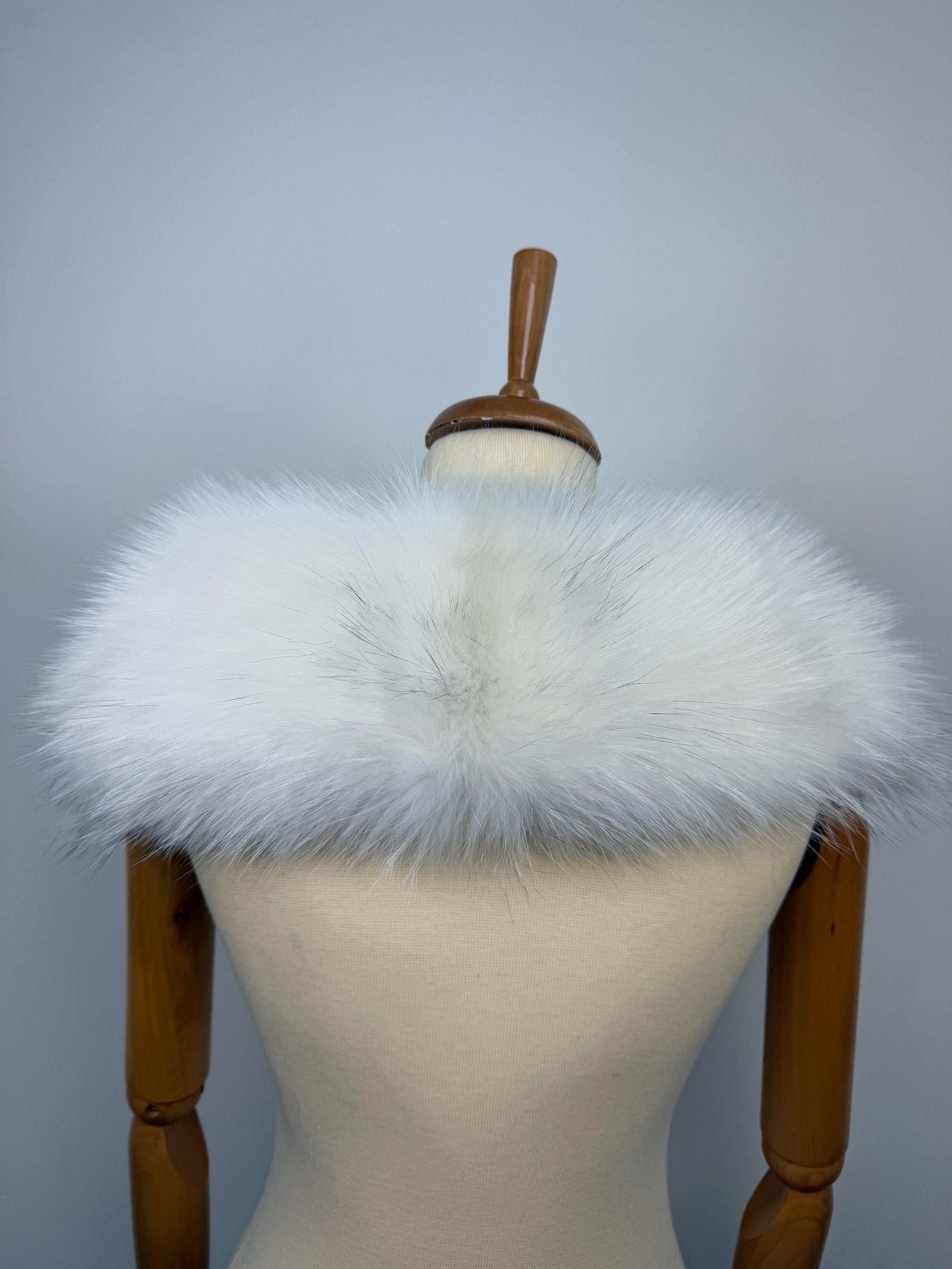 Genuine White Fox Fur Collar: Handmade Luxury Fur Stole