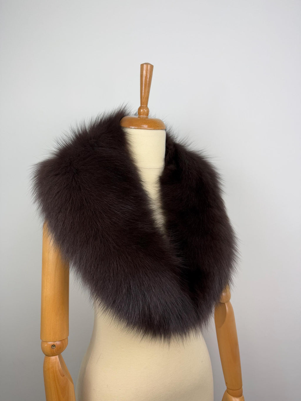 Brown Fox Fur Collar – Real Fur Collar, Handmade in Greece, Luxury Neck Accessory