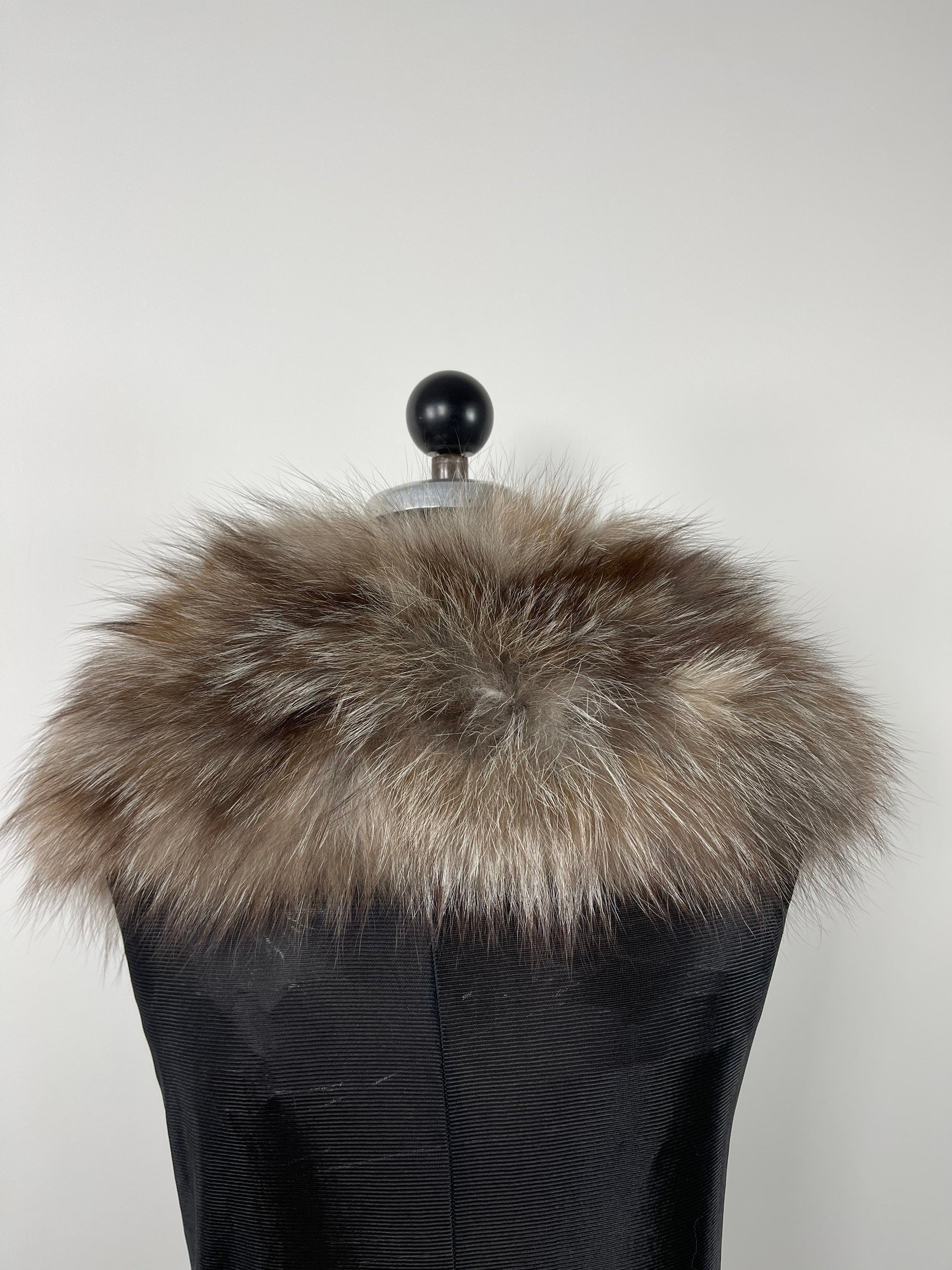 Crystal Fox Fur Collar, Real Fur Collar, Handmade Fur Collar, Luxury Winter Fur Accessory