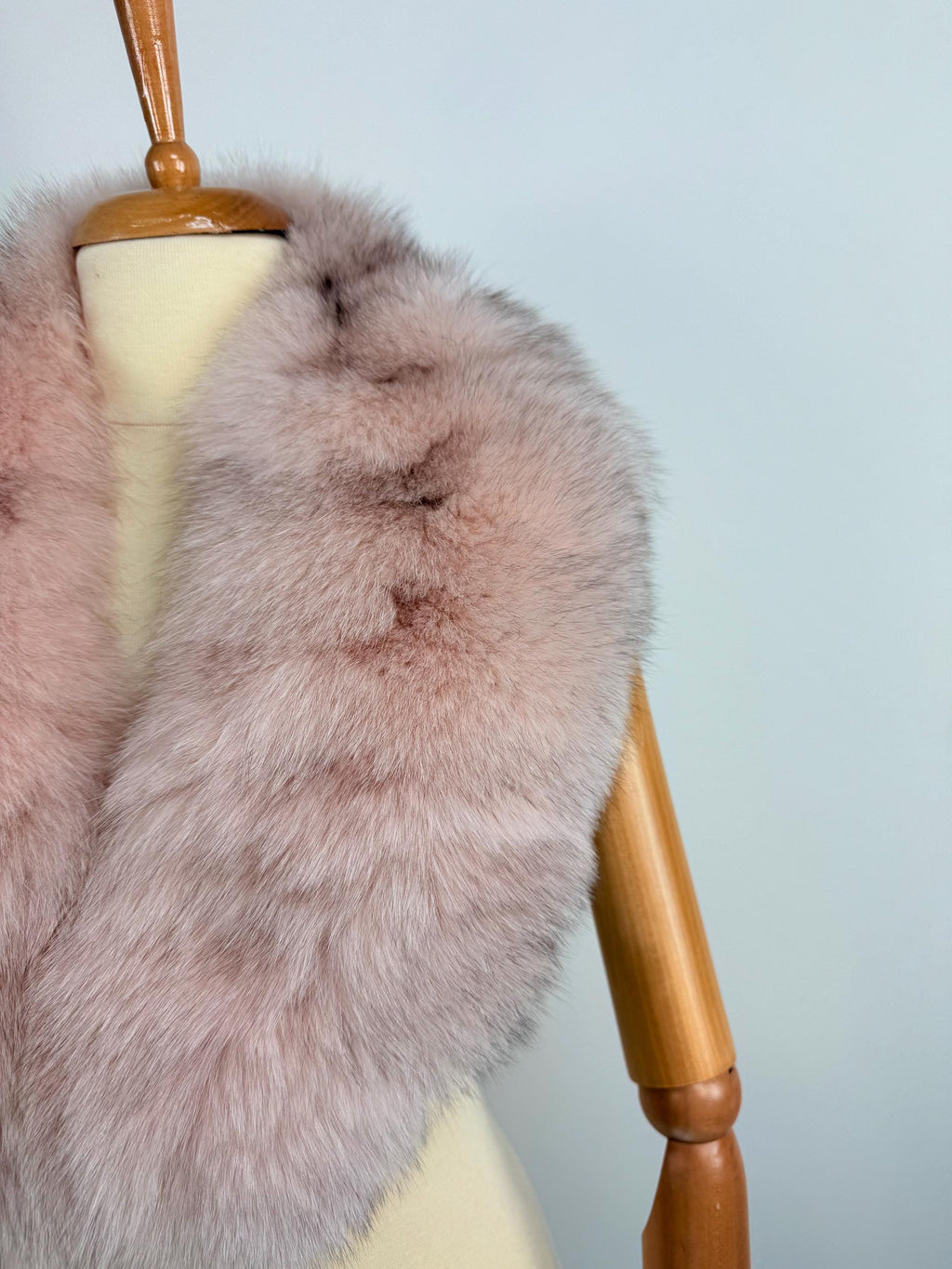 Light Pink Fox Fur Collar – Real Fur Collar, Handmade in Greece, Luxury Neck Accessory
