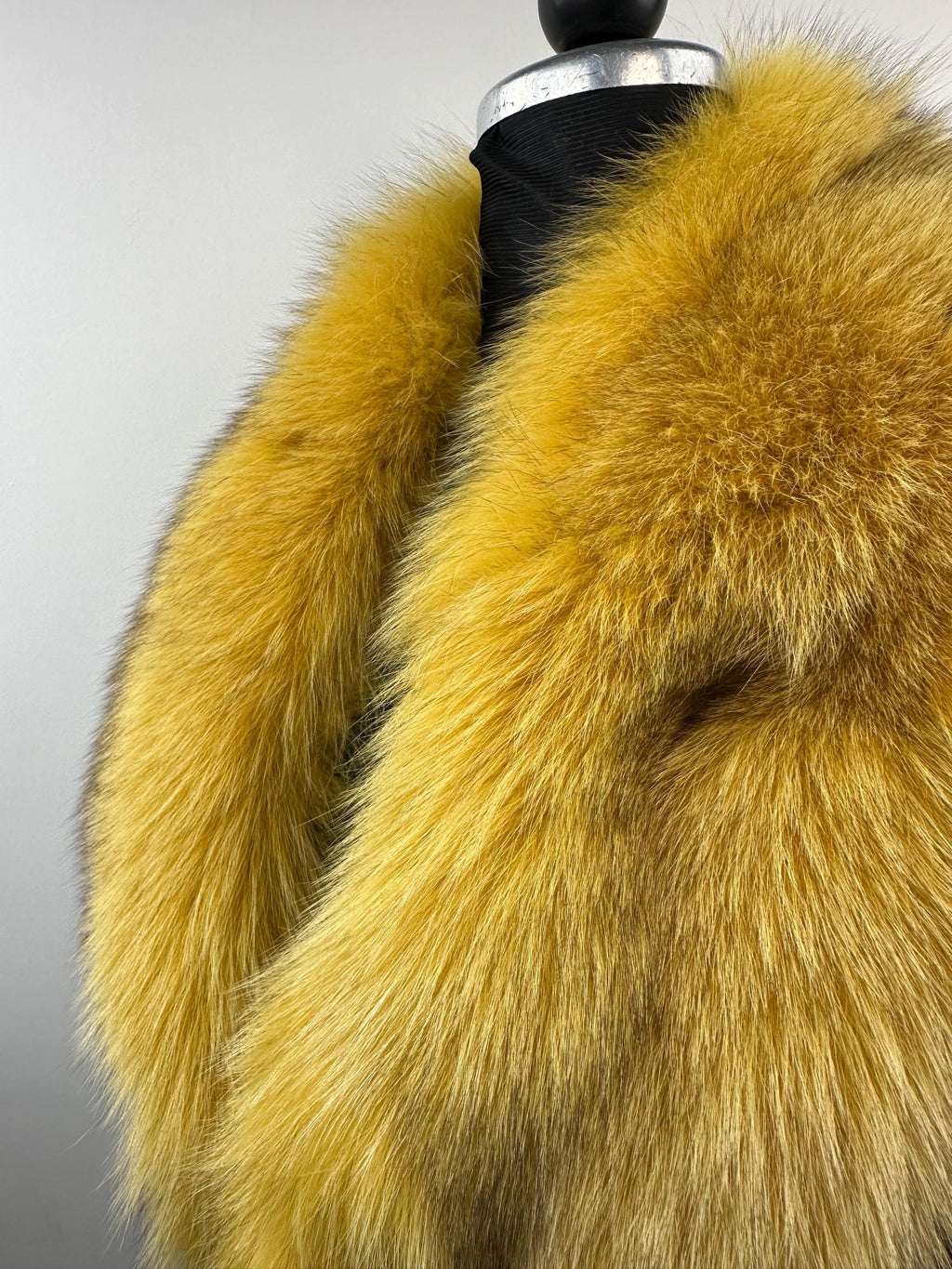 Golden Yellow Fox Fur Collar – Real Fur Collar, Handmade in Greece, Luxury Neck Accessory