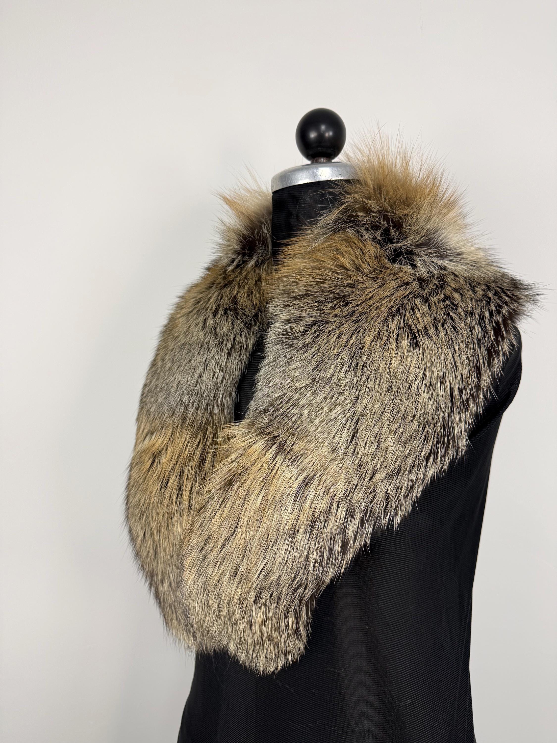 Cross Fox Fur Collar – Real Fur Collar, Handmade in Greece, Luxury Neck Accessory