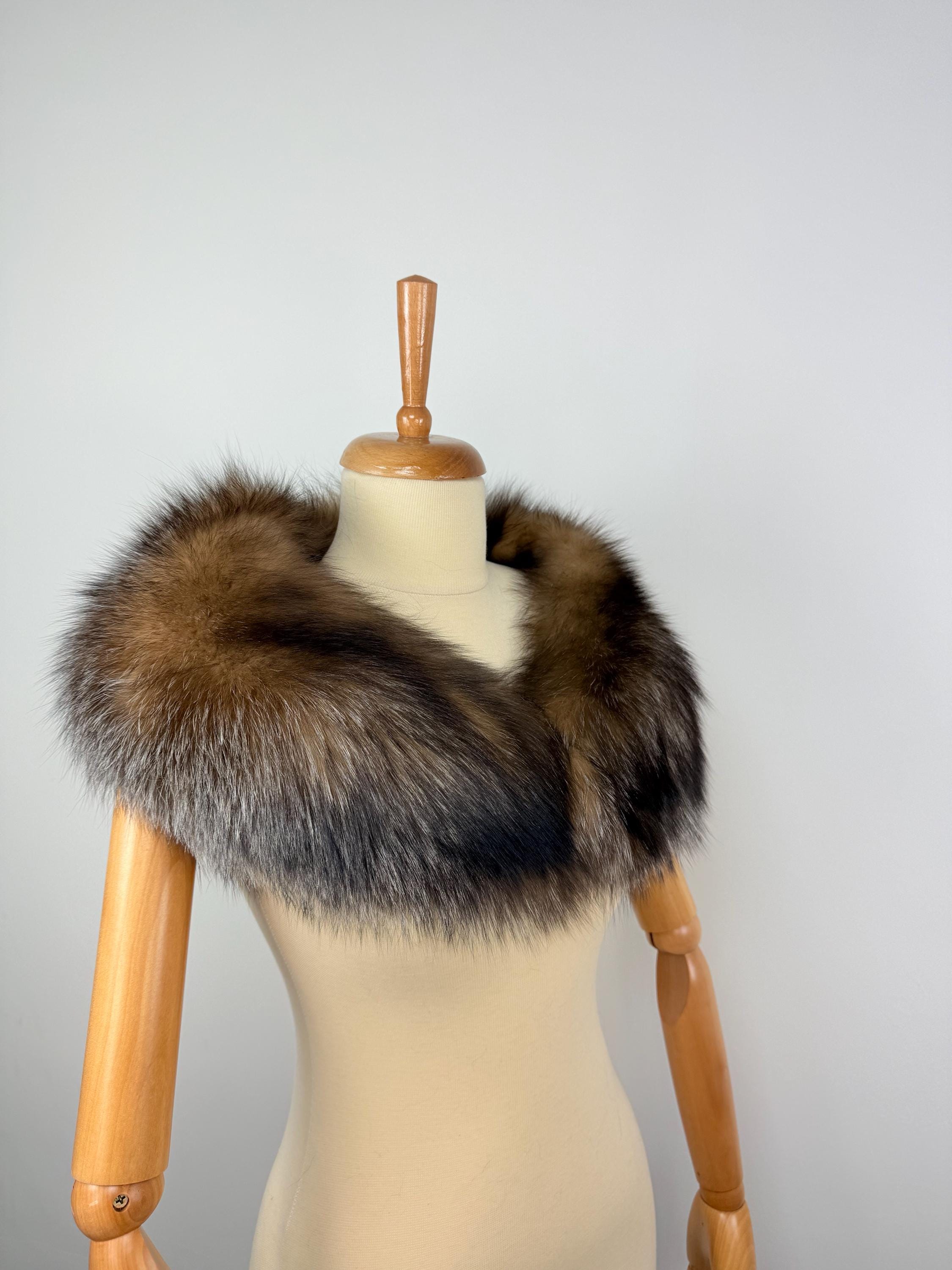Crystal Fox Fur Collar – Real Fur Collar, Handmade in Greece, Luxury Neck Accessory