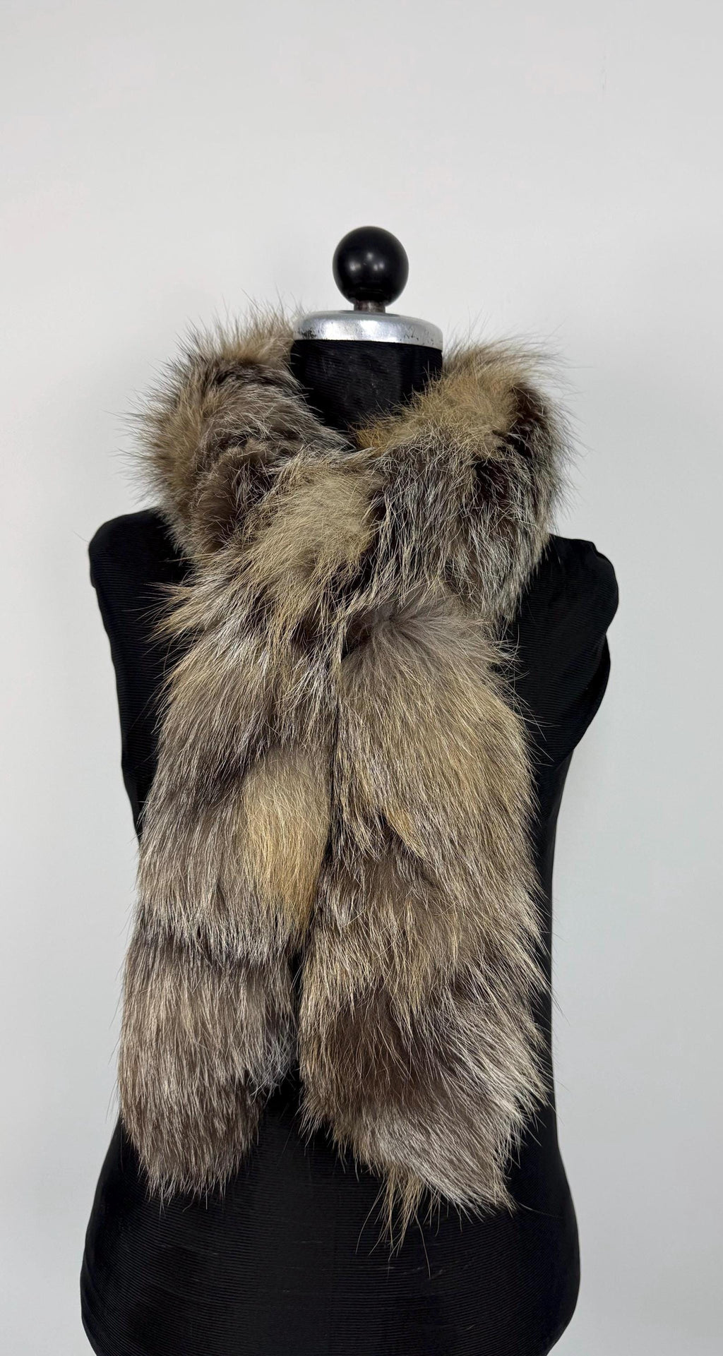 Cross Fox Fur Scarf – Real Fur Scarf, Handmade in Greece, Luxury Winter Scarf
