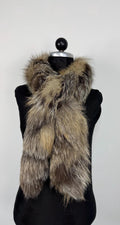 Cross Fox Fur Scarf – Real Fur Scarf, Handmade in Greece, Luxury Winter Scarf