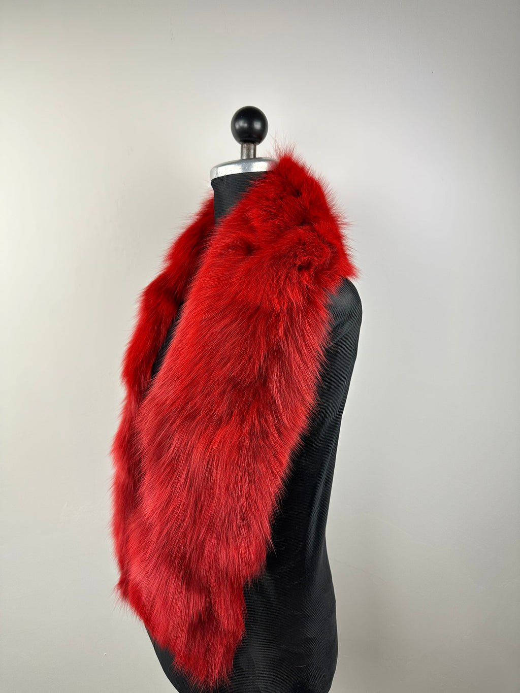 Red Fox Fur Scarf – Real Fur Scarf, Handmade in Greece, Luxury Winter Scarf