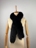 Stylish Black Fur Scarf: Genuine Fur Neck Wrap