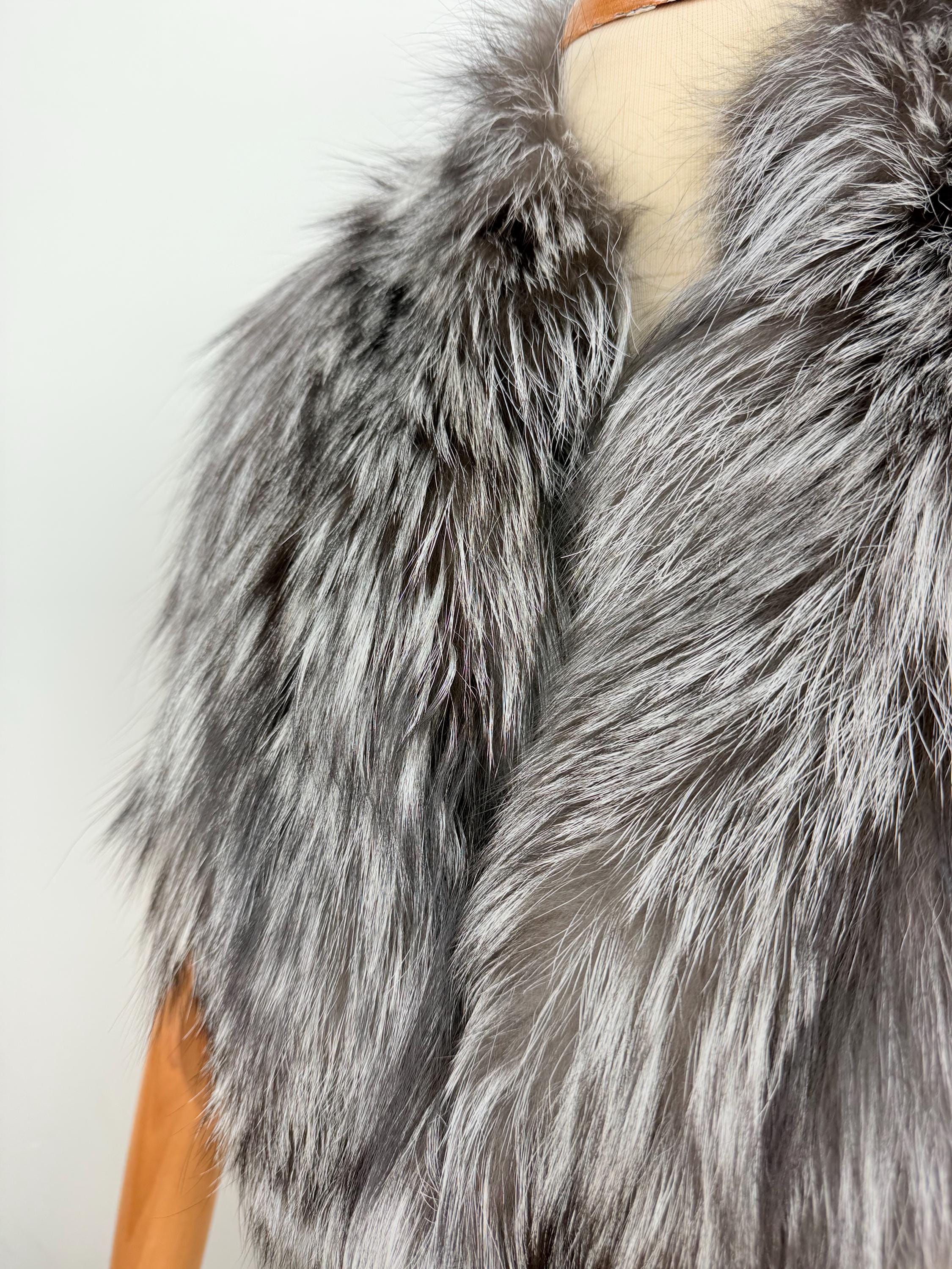 Silver Fox Fur Collar: Fluffy Genuine Fur Stole