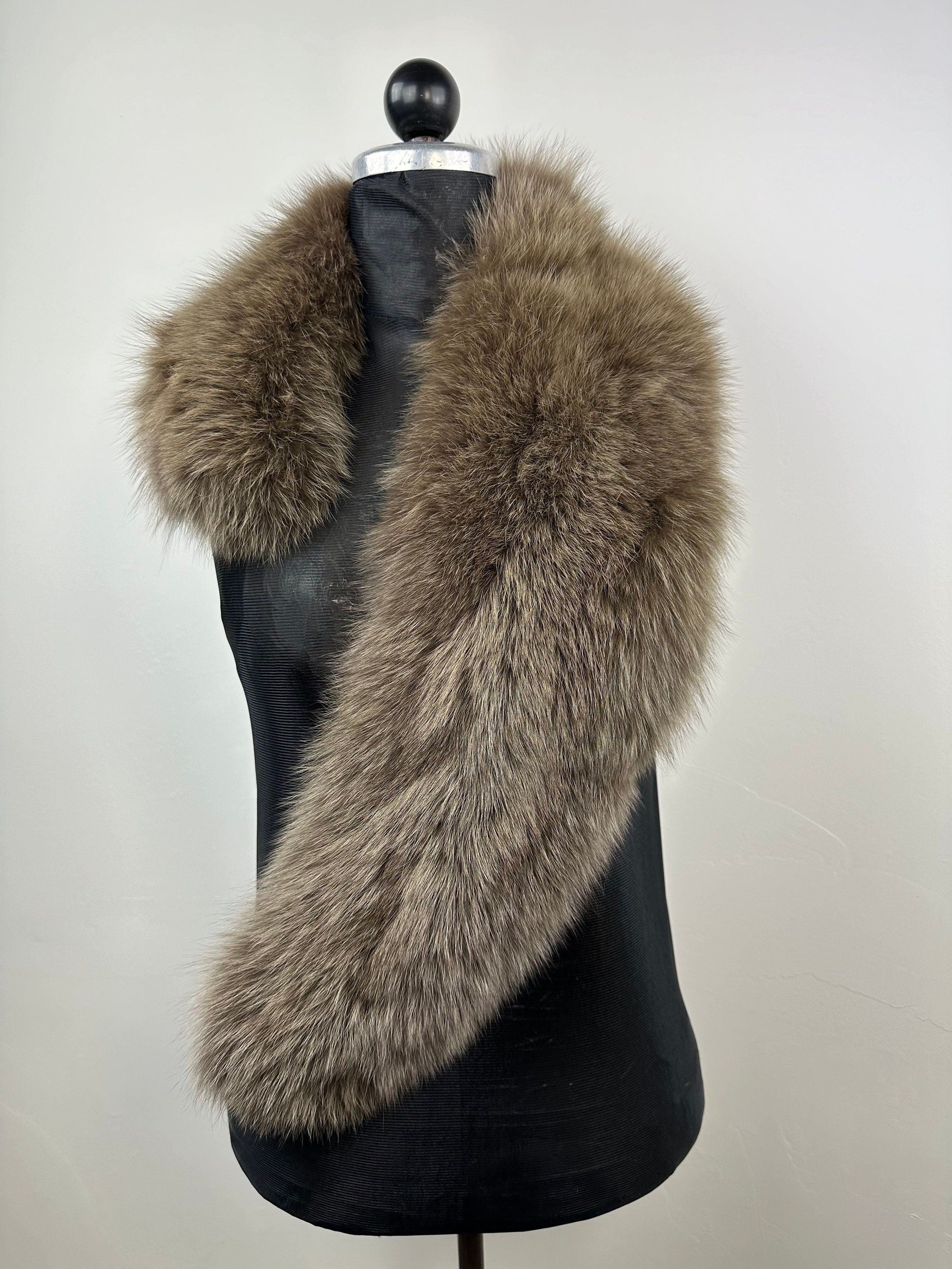 Light Brown Fox Fur Collar – Real Fur Collar, Handmade in Greece, Luxury Neck Accessory