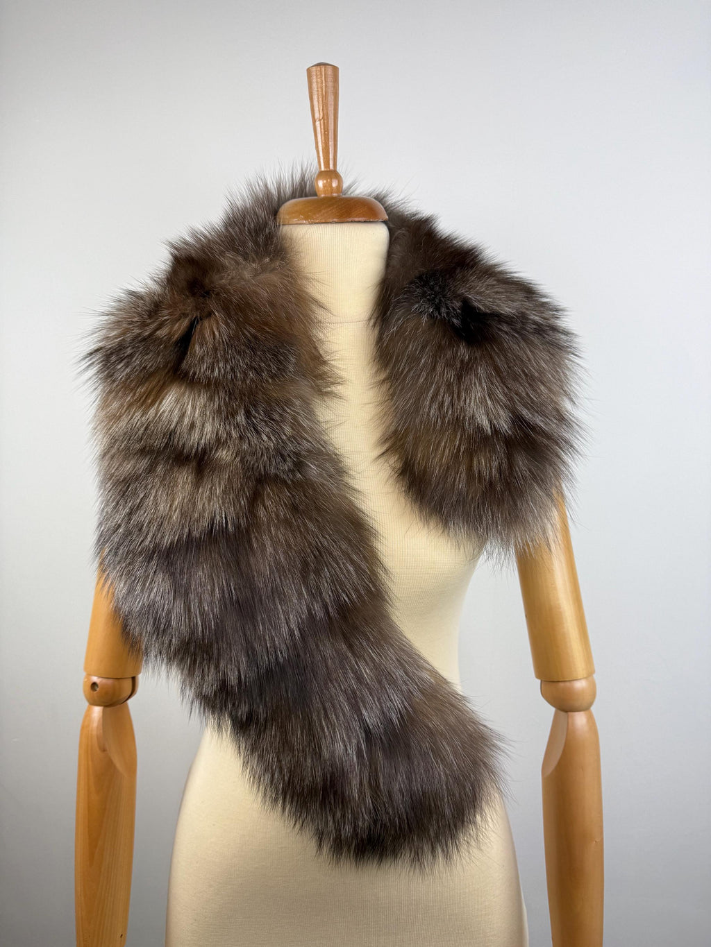 Genuine Crystal Fox Fur Collar: Handmade Luxury Stole