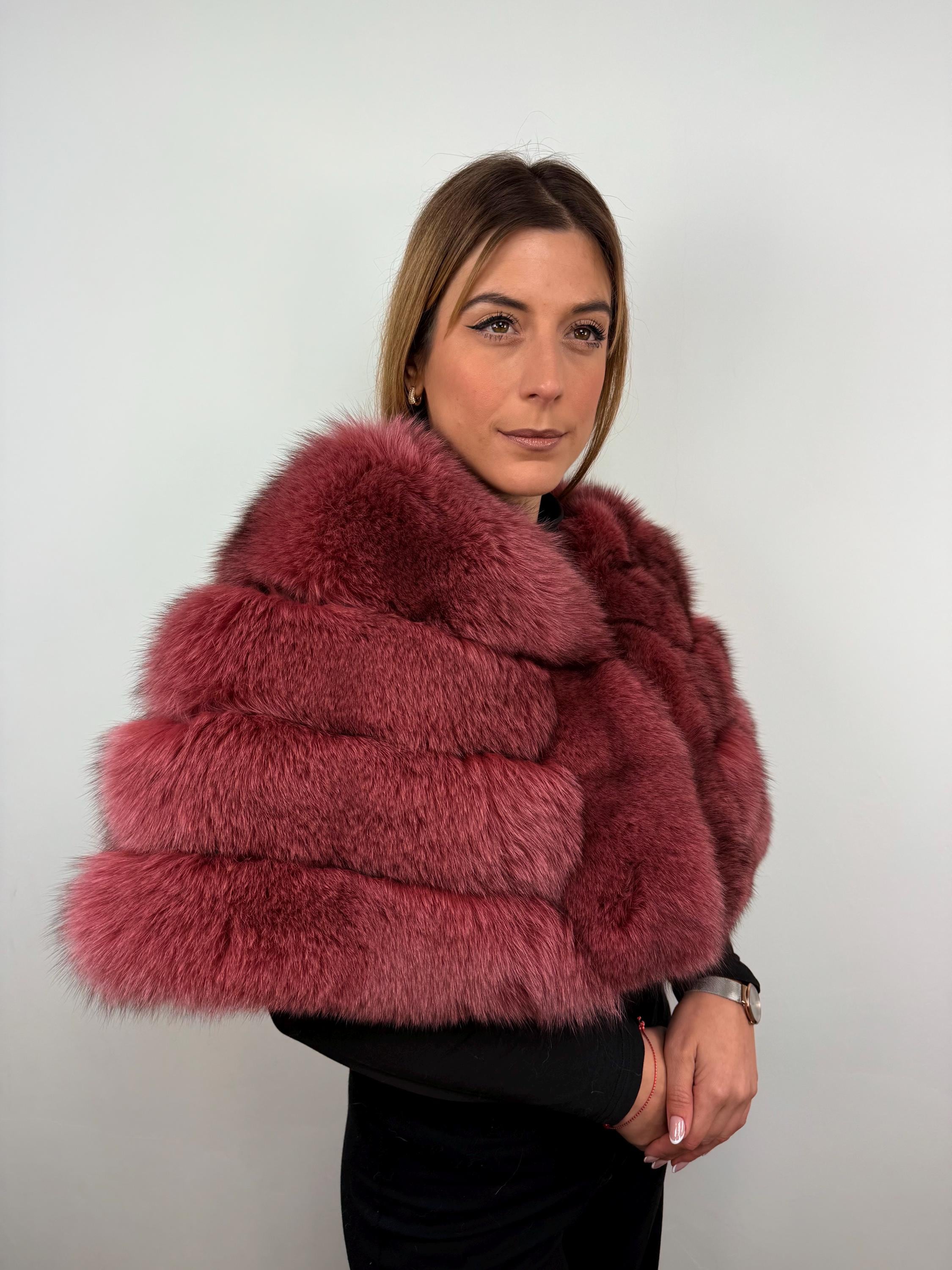 Red Fox Fur Stole: Luxury Fur Shawl Evening Dress